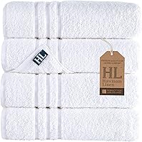 Hawmam Linen 4 Pack Turkish Cotton Bath Towels 27x54" - Super Soft, Highly Absorbent, Quick Dry White Towels for Daily Luxury