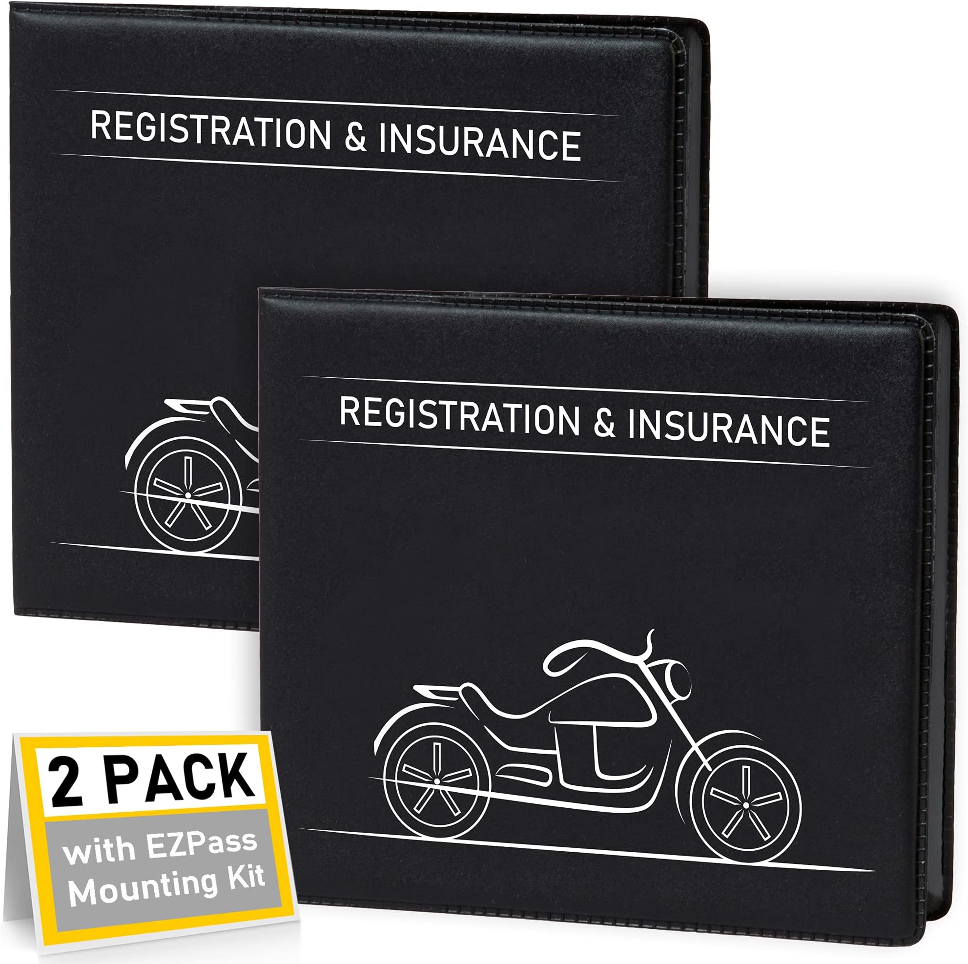 CANOPUS Car Registration and Insurance Holder, Car Document Holder, Vehicle Registration and Insurance Card Holder, Wallet for Auto, Trailer, Motorcycle, Truck, Vehicle Paperwork Organizer (2 Pack), Motorcycle