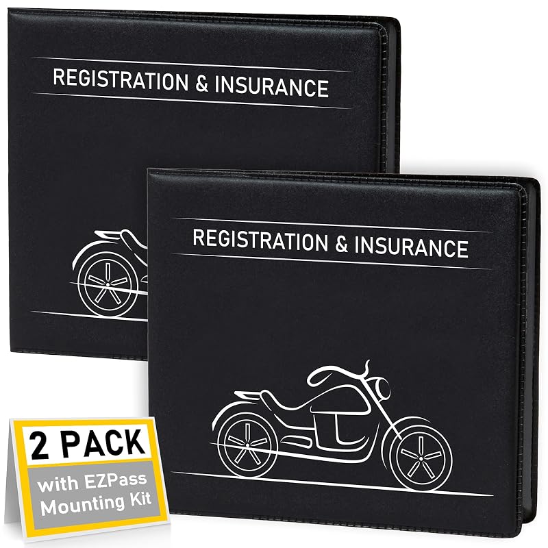 CANOPUS Organizador de Documentos do Veículo e Cartão de Seguro para Porta-Luvas, PVC, Preto, 15,2 x 12,7 cm, 2 Unidades