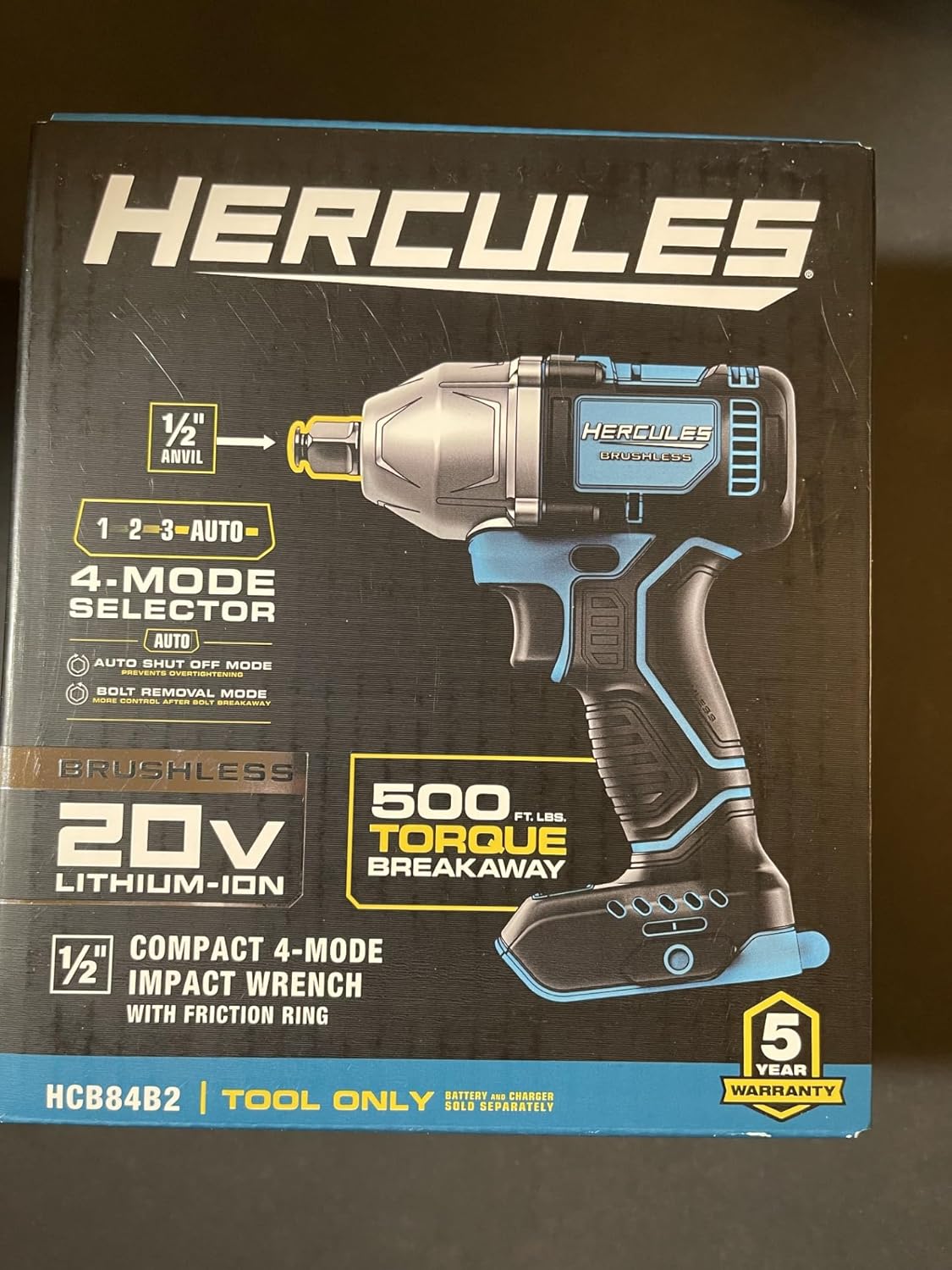 20V Brushless Cordless, 1/2 in. Compact, 4-Mode Impact Hercules Wrench with Friction Ring – Tool Only