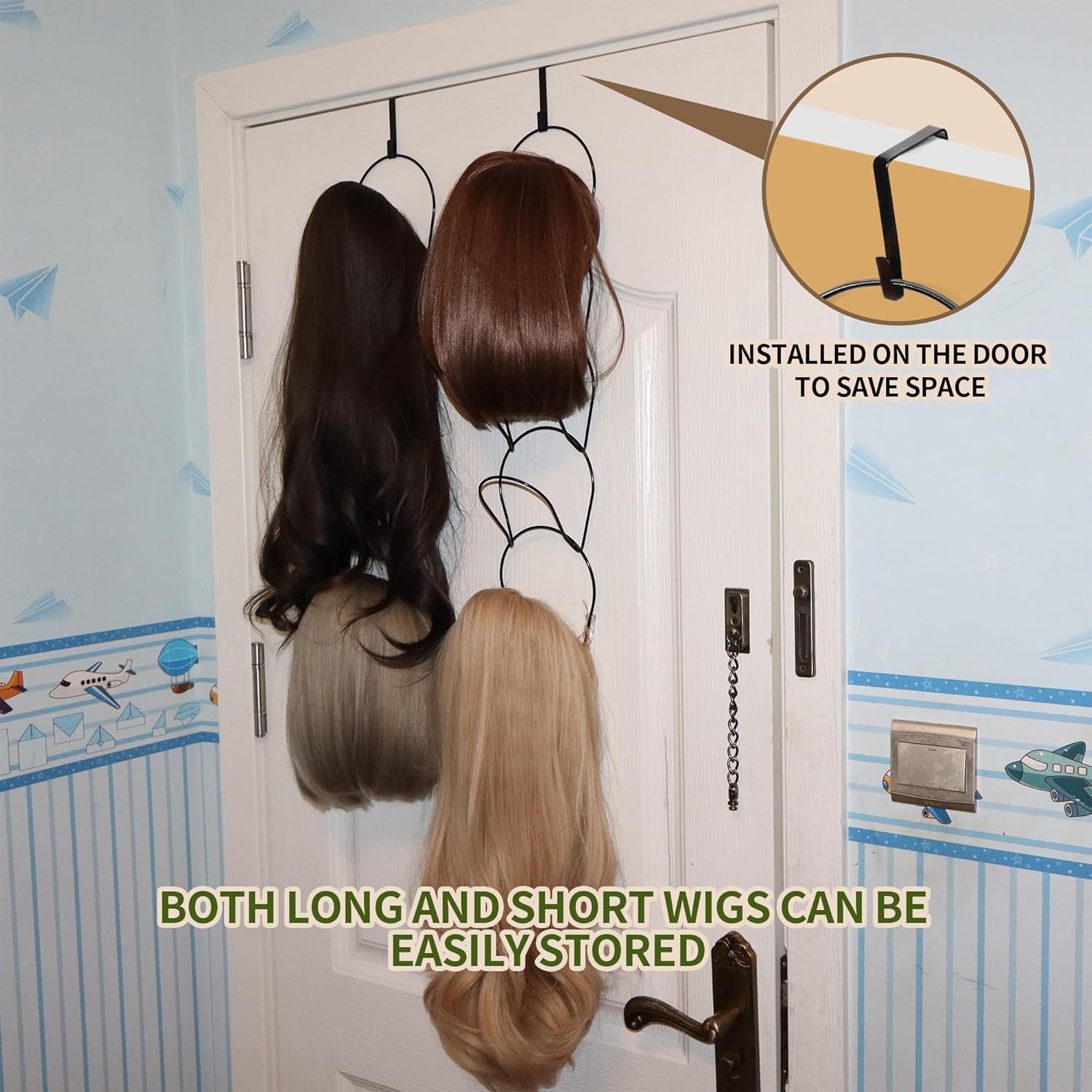 20 Pack Hat & Wig Stand Organizer for Multiple Wigs Hanger, Wig Holder, Space Saving Storage Rack for Hat, Tie, Scarf (Black)