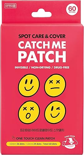 Parche de espinilla hidrocoloide 60ea #Catch Me Patch #acné #Spot #imperfección #invisible #libre de drogas #no se seca