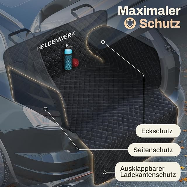 Foto 6 de 8 de HELDENWERK® Protector de maletero para perros acolchado con protección lateral y para el borde de carga