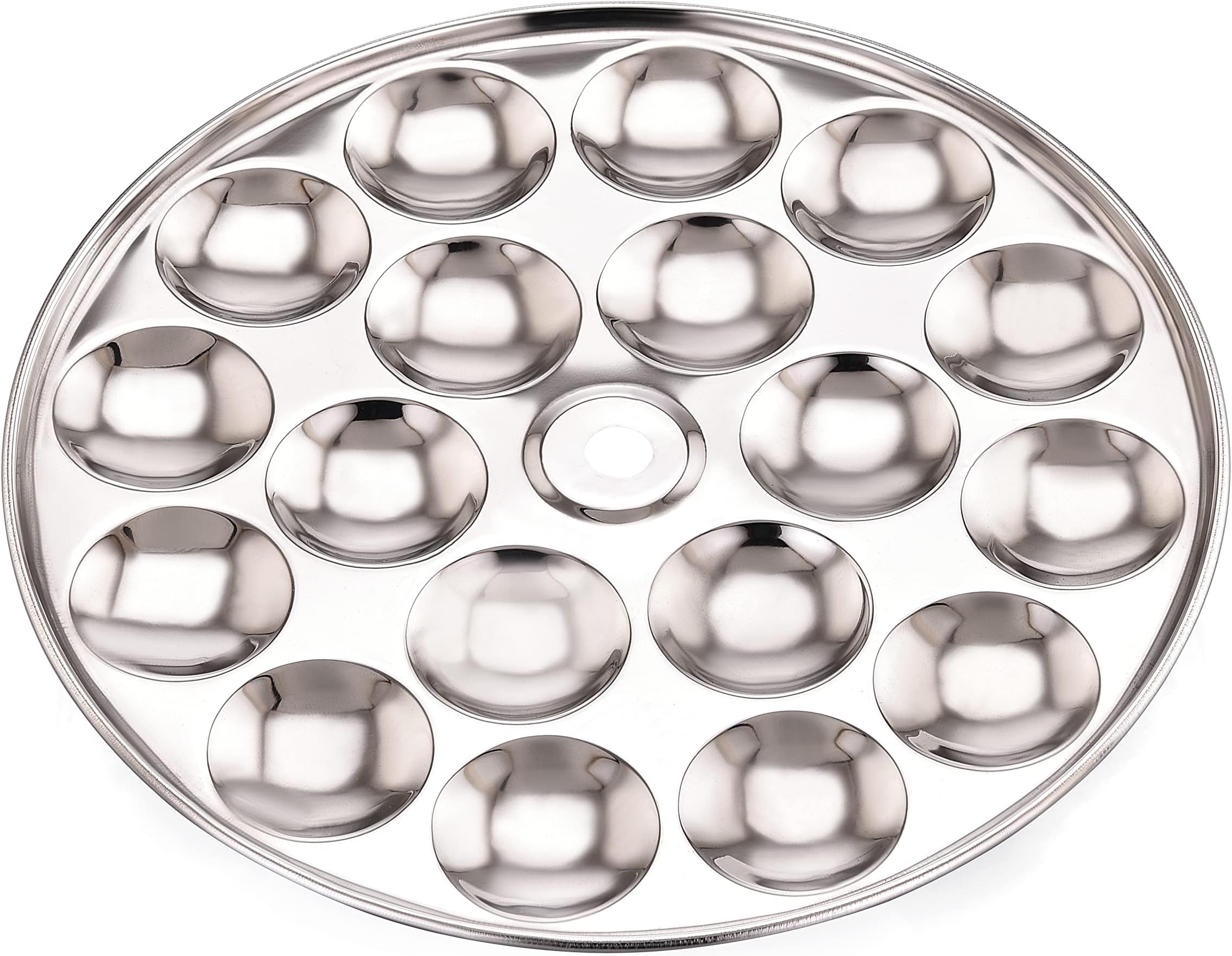 Expresso Mini Idli Plate – Stainless Steel, Thick Gauge, 19.4 cm, 1 Piece, Fits All Idli Makers & Cookers, Non-Stick, Perfectly Steamed 18 Idlis
