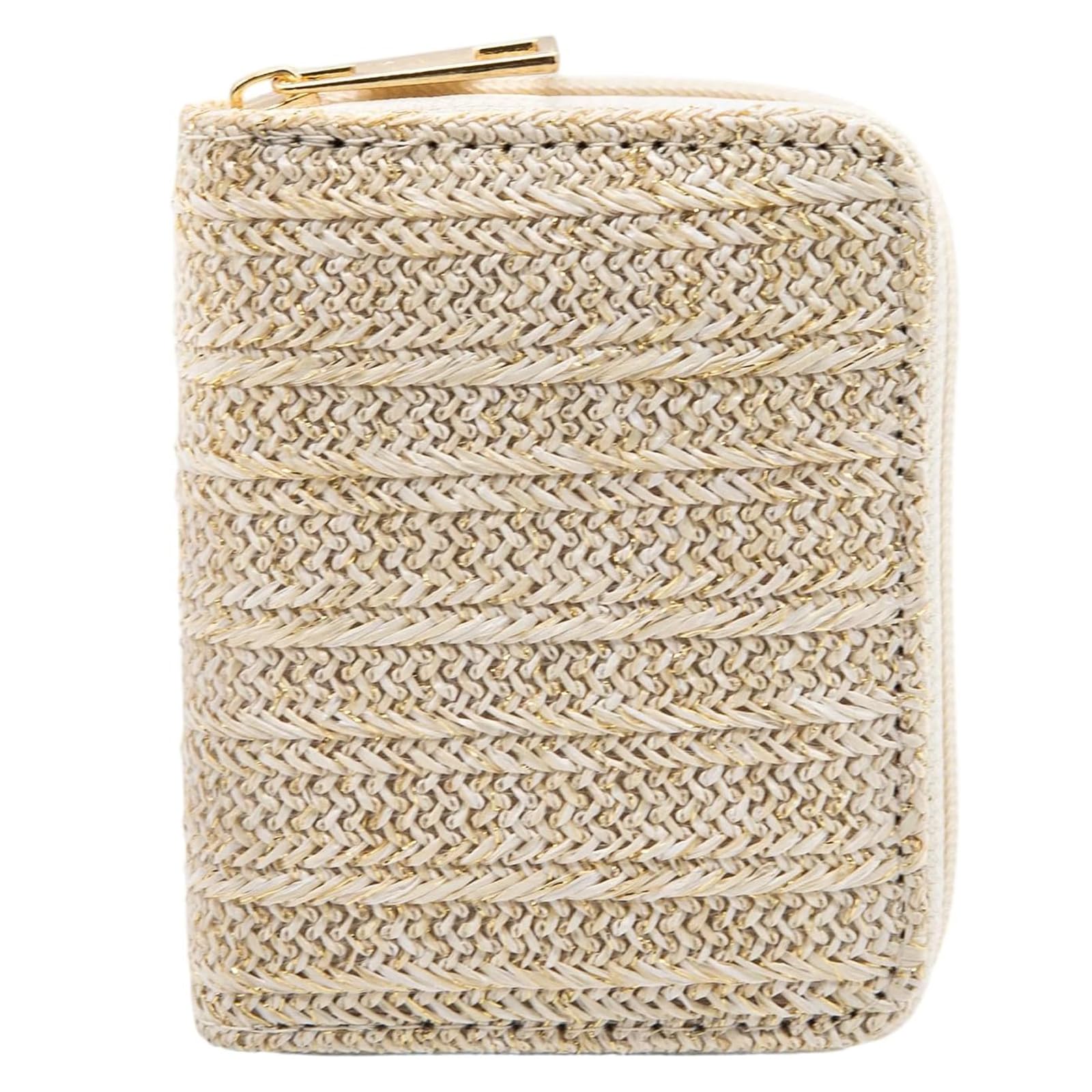 Women Wallet, Wallets for Women, Fashion Straw Woven Wallet, Compact White Wallet for Travel and Daily Use, Ideal for Beach Vacation and Social Dating, (White)-image-0