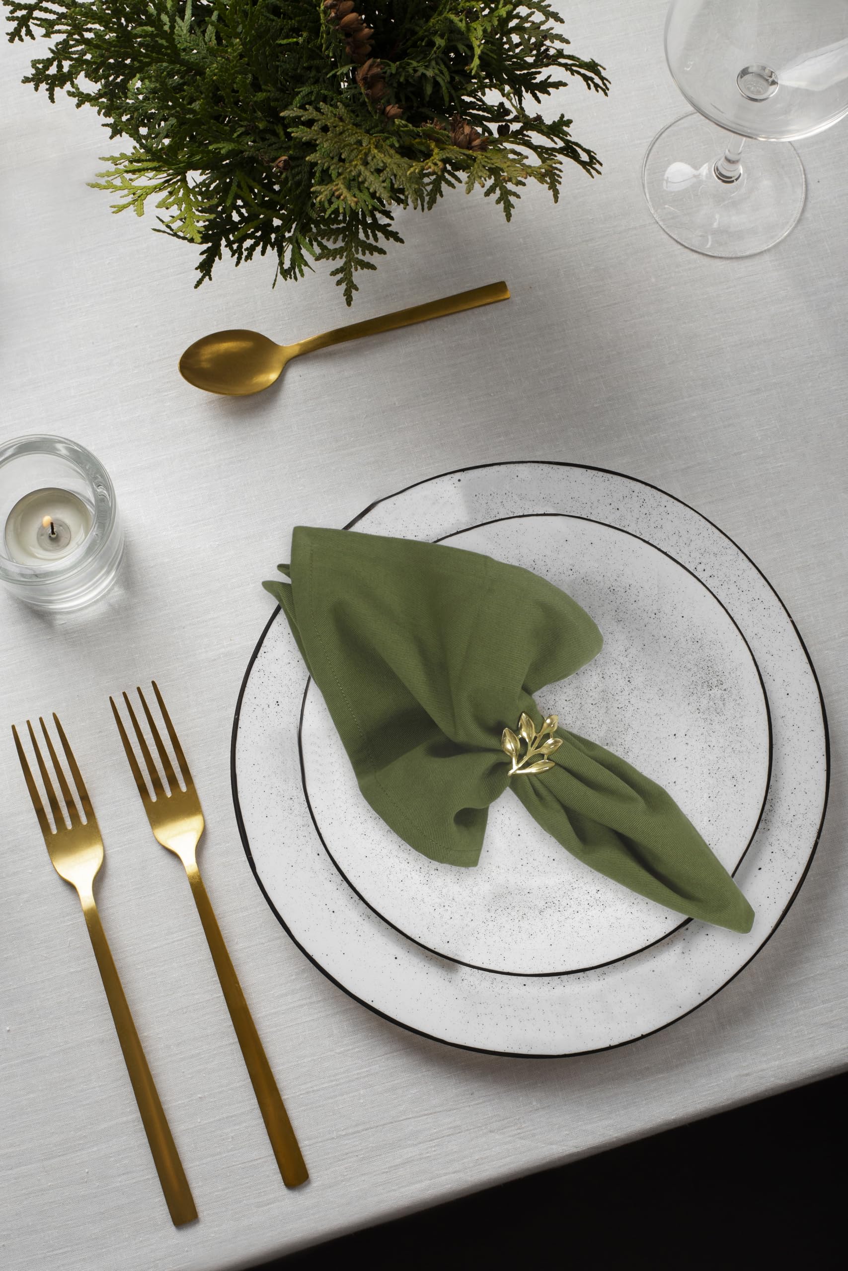 ACCENTHOME 12-Pack Cloth Napkins - 18x18 Inch 100% Cotton, Burgundy Dinner Napkins For Thanksgiving, Weddings & Everyday Use - View #6