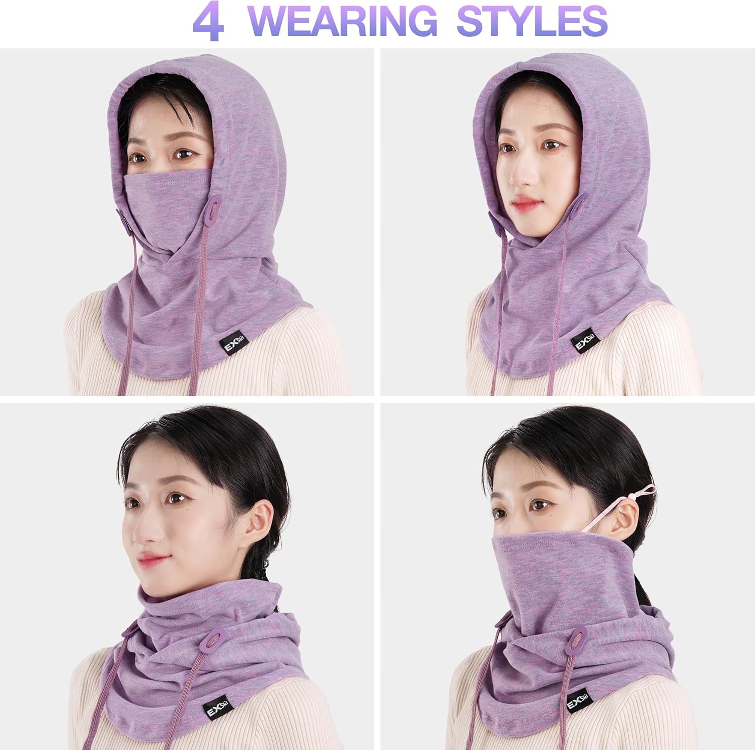 Balaclava Face Mask, 4-in-1 Warm Winter Ski Mask for Men Women Neck Warmer for Skiing Cycling - Image 4