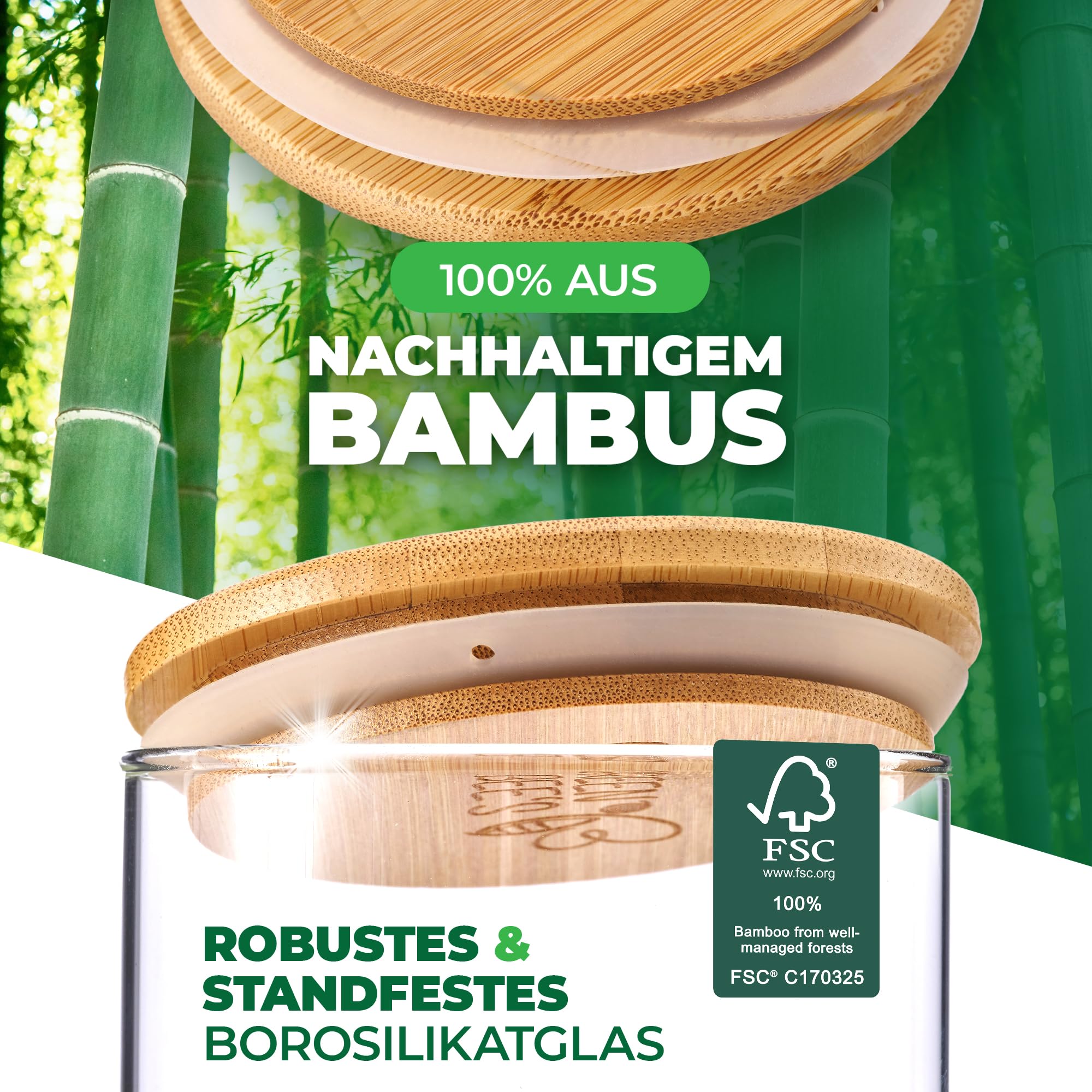 12er Set Vorratsglas klein - 4x600ml & 8x430ml - Passgenau für Schublade & Apothekerschrank - Nachhaltige Vorratsgläser mit Deckel luftdicht - Für Reis, Nüsse, Samen und Gewürze