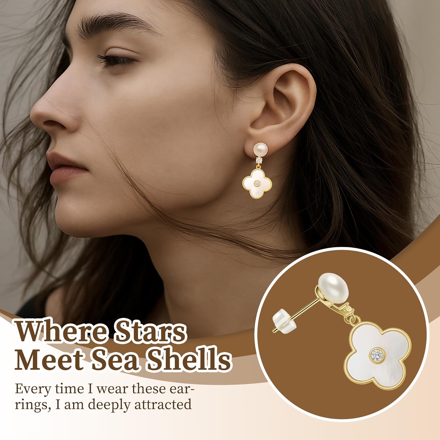 Pearl Earrings for Women,Dainty Small Freshwater Pearl Dangle Earrings Cute Earrings Wedding Jewelry Birthday Gifts for Women - Image 6