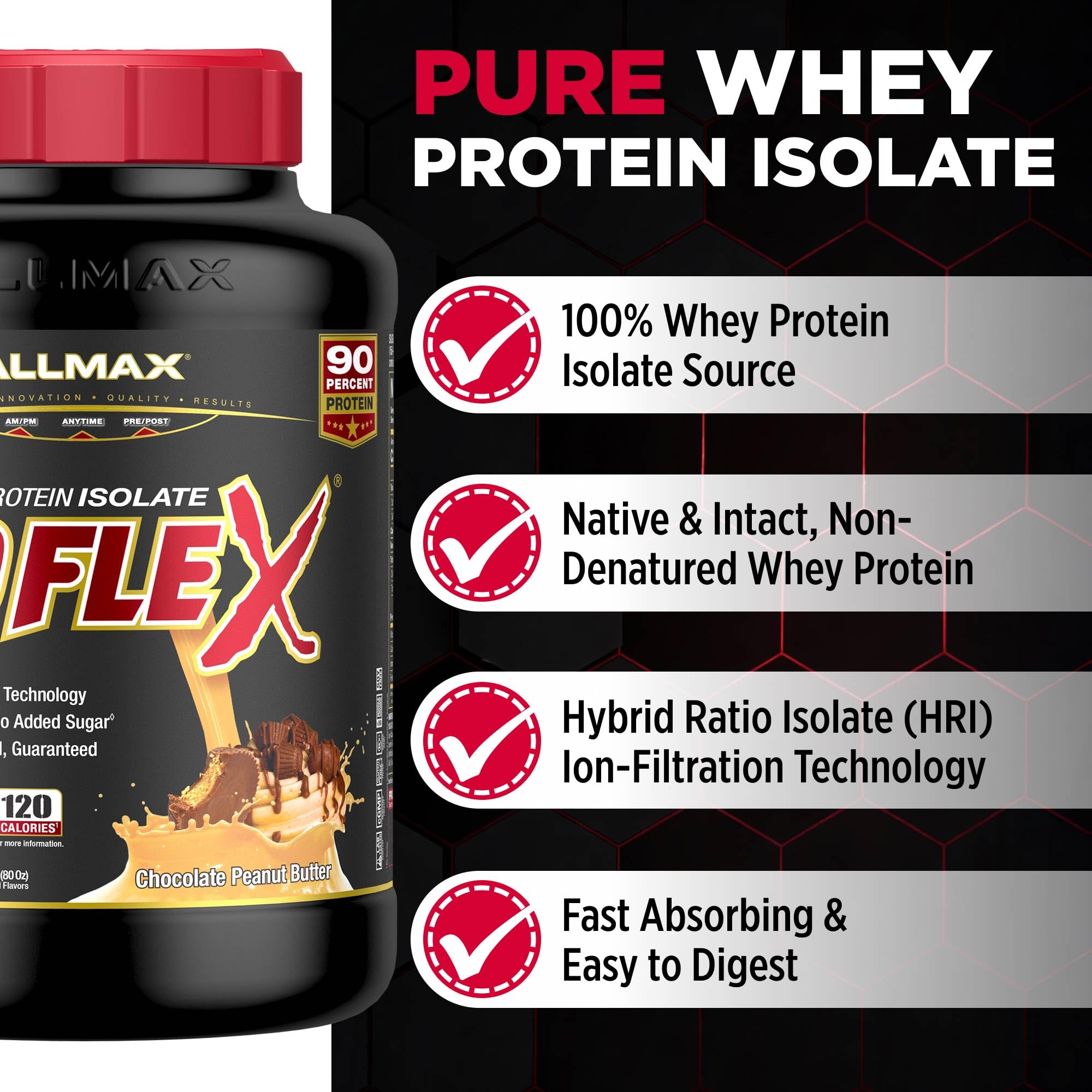 ALLMAX ISOFLEX Whey Protein Isolate, Chocolate Peanut Butter, 5 lb — Amazon image 2