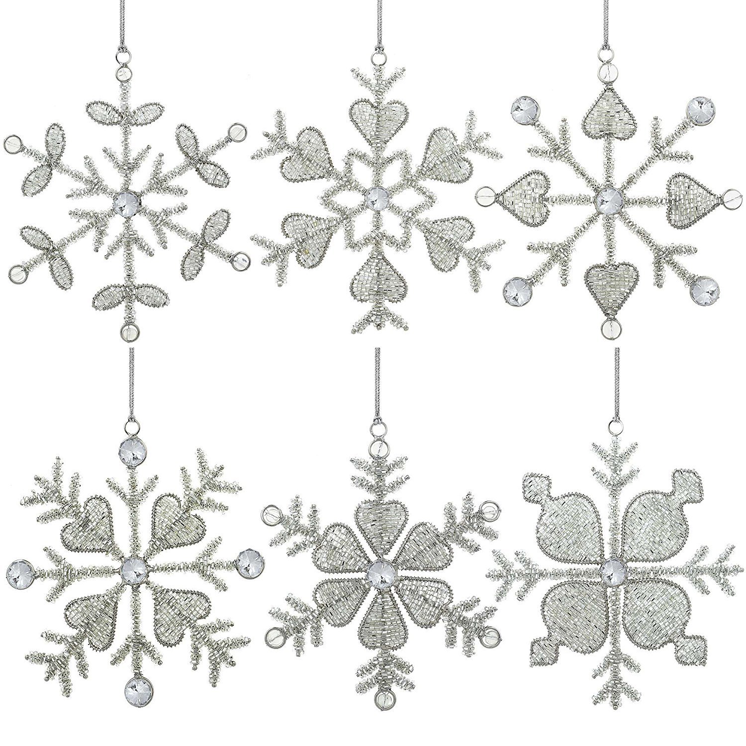 Christmas Ornaments Snowflake Decor Party Anniversary 15 CM Set of 6