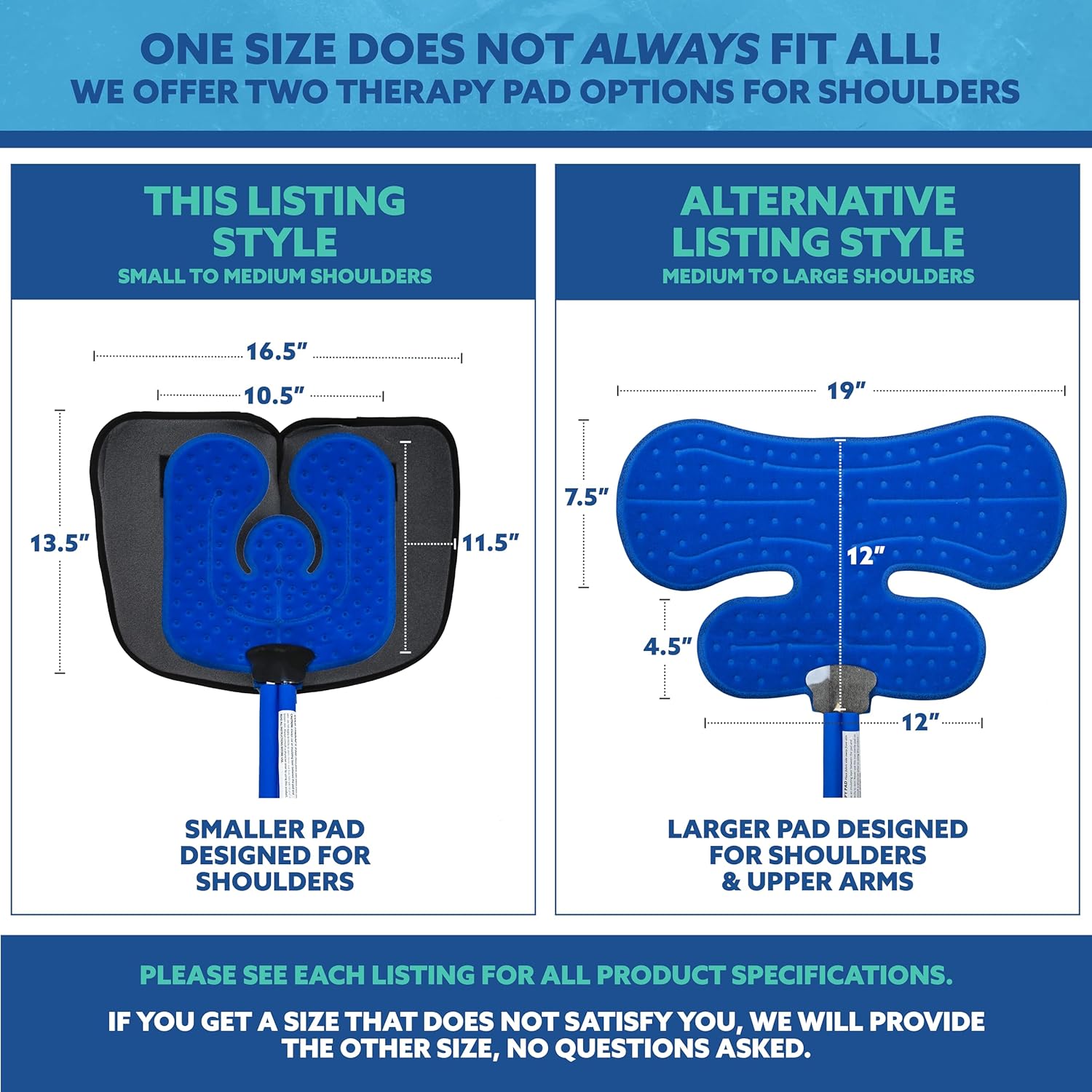 Polar Active Ice® Targeted Coverage Shoulder Therapy pad 10.5” x 11.5” with Compression wrap and Belts. Use only with The Polar Active Ice #AIS Therapy System.