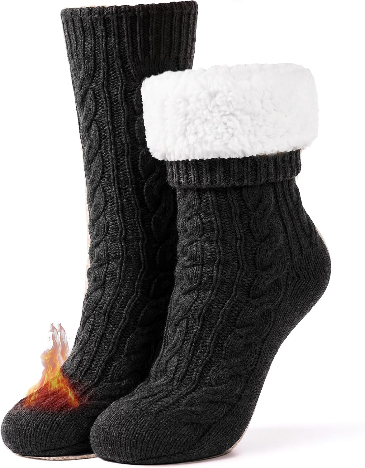 HONGTEYA Slipper Socks for Women Fuzzy Non Slip Winter Warm Xmas Gifts Sock