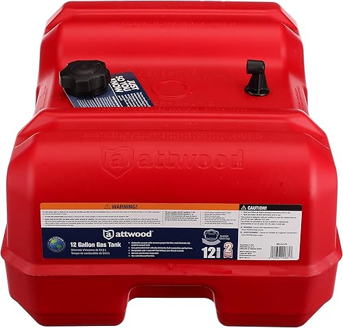 Miniatura 2 de Attwood 8812LLP2 Depósito de combustible de 12 galones, cumple con la EPA, perfil bajo, sin calibre, 24 pulgadas de largo x 18 pulgadas de ancho x