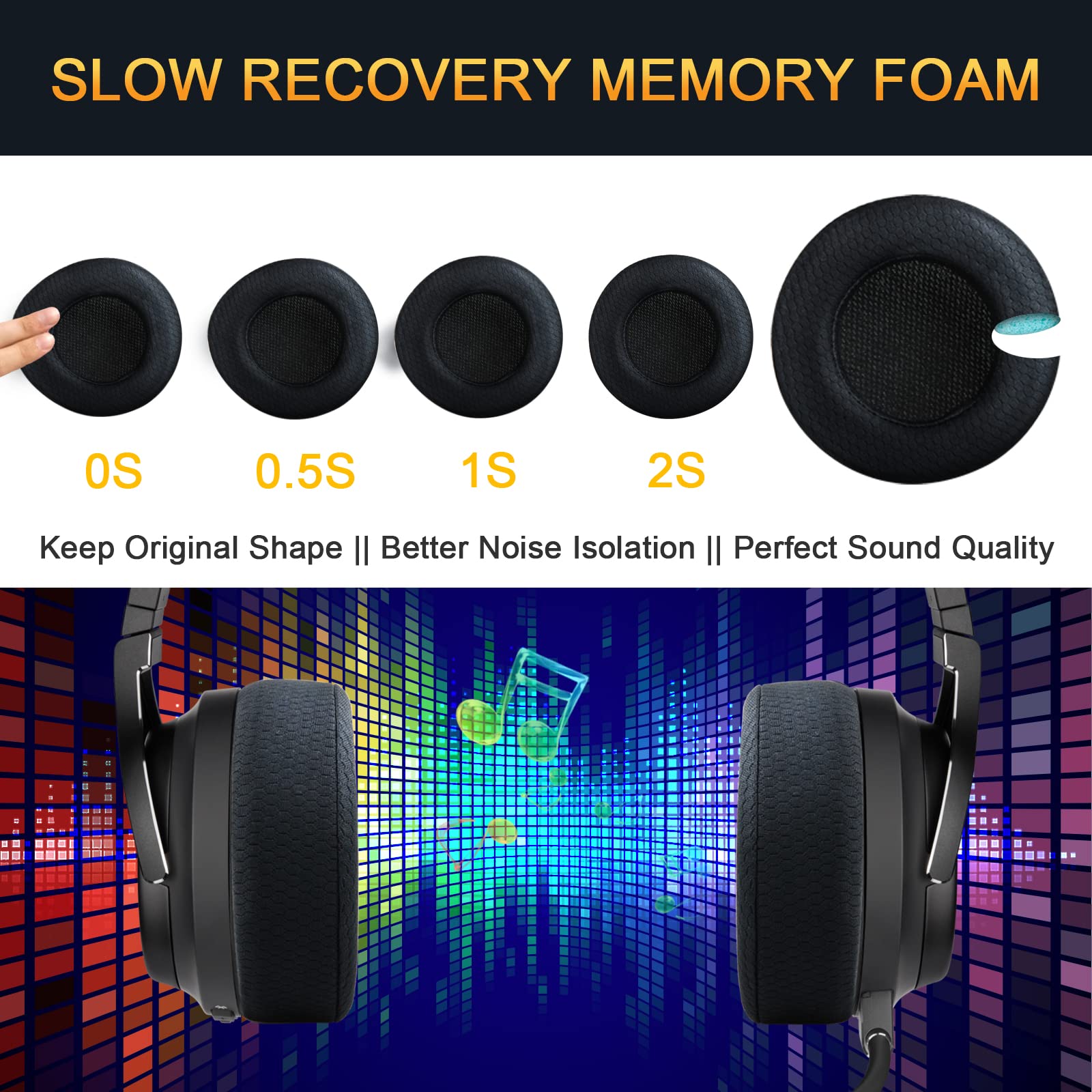 Almohadillas de Repuesto mejoradas para Auriculares Corsair Virtuoso RGB inalámbricos SE XT para Juegos, Tela Premium, Espuma viscoelástica más Suave, Grosor añadido (Tela Negra)