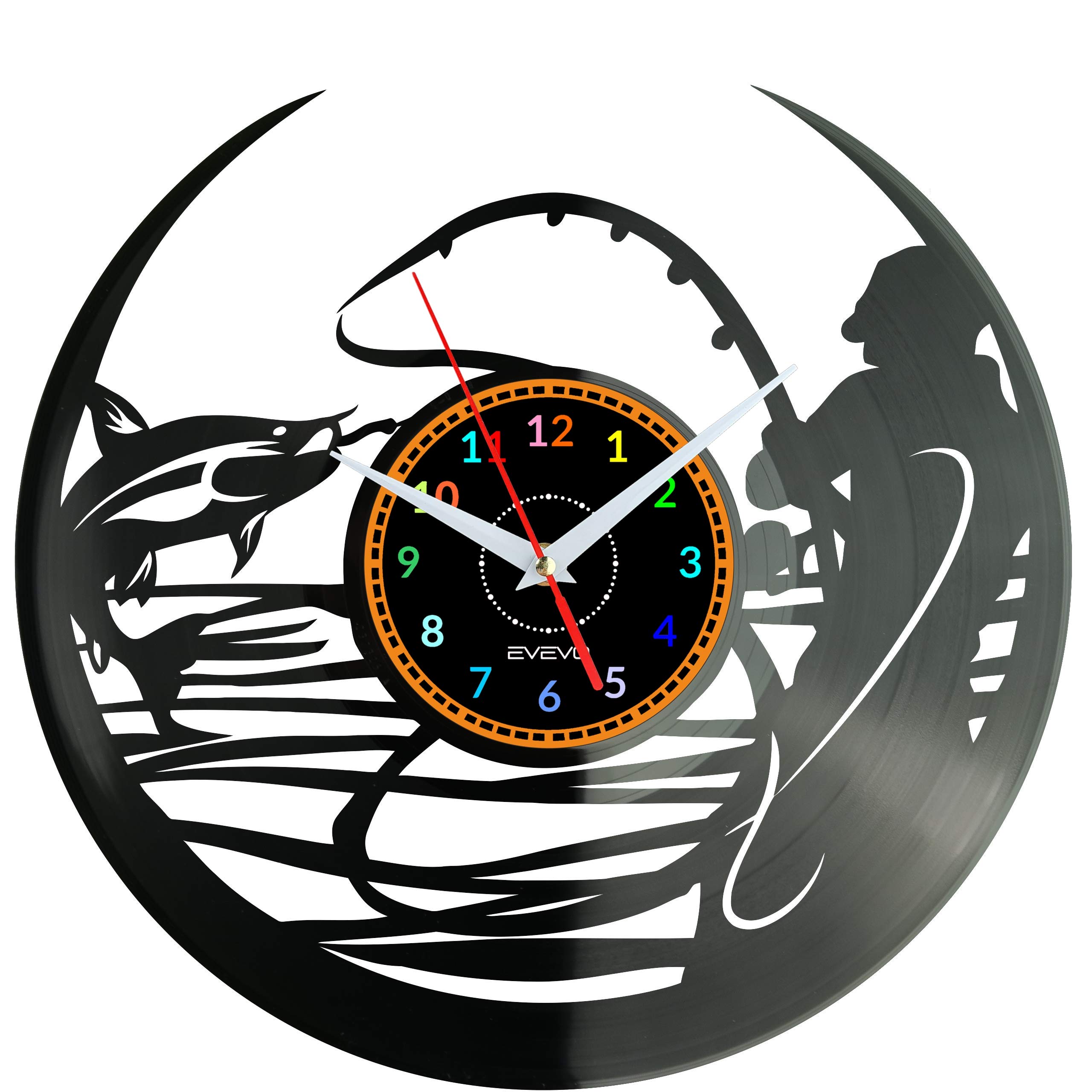 Horloge murale decorative moderne poisson pour décorer le salon