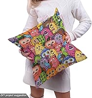 Vista 41 de Ambesonne Tela Geométrica por Yarda, Diseño Monocromo Patrón Abstracto de Líneas Continuas sobre Fondo Liso, Tela de Punto Elástico para Ropa