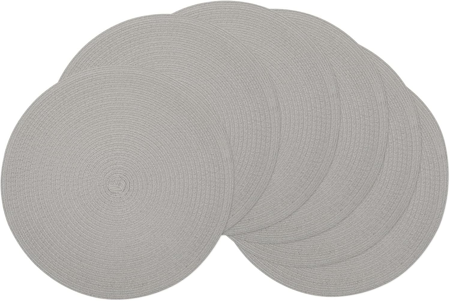 SHACOS Round Braided Placemats Set of 6 Thick Fabric Place Mats Woven