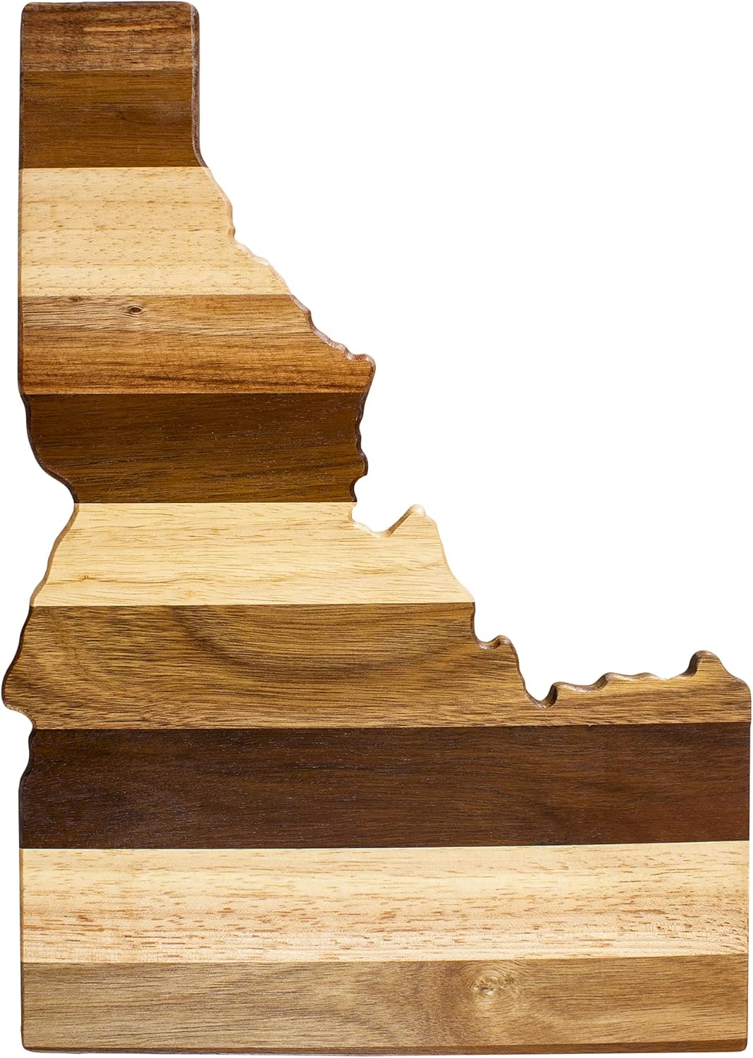 Totally Bamboo Rock & Branch Shiplap Series Idaho State Shaped Wood Cutting Board and Charcuterie Serving Platter, Includes Hang Tie for Wall Display