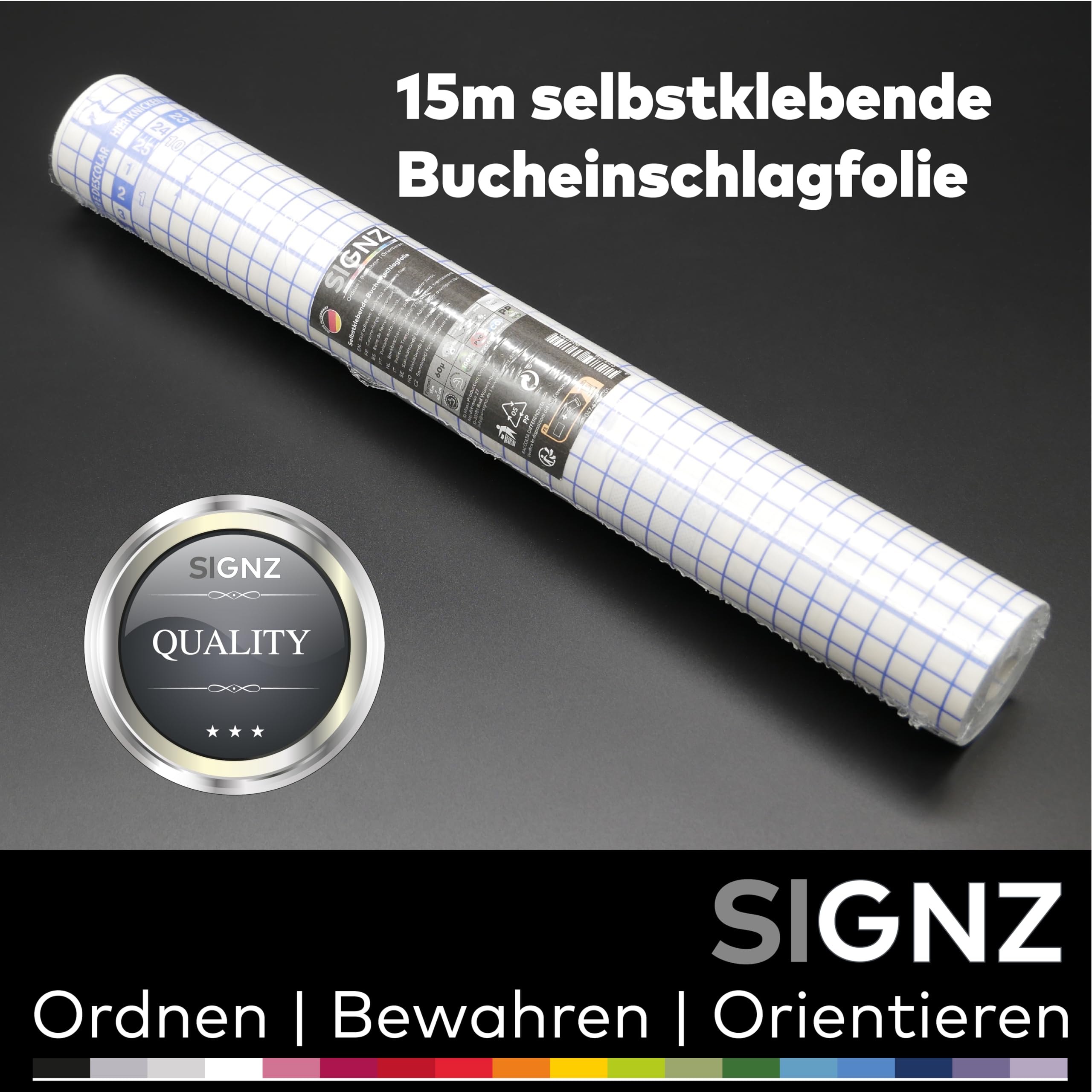 SIGNZ Film de protection autocollant transparent, 15 m x 40 cm, épaisseur 60 my (0,06 mm), transparent, neutre en CO2, fabriqué en Allemagne