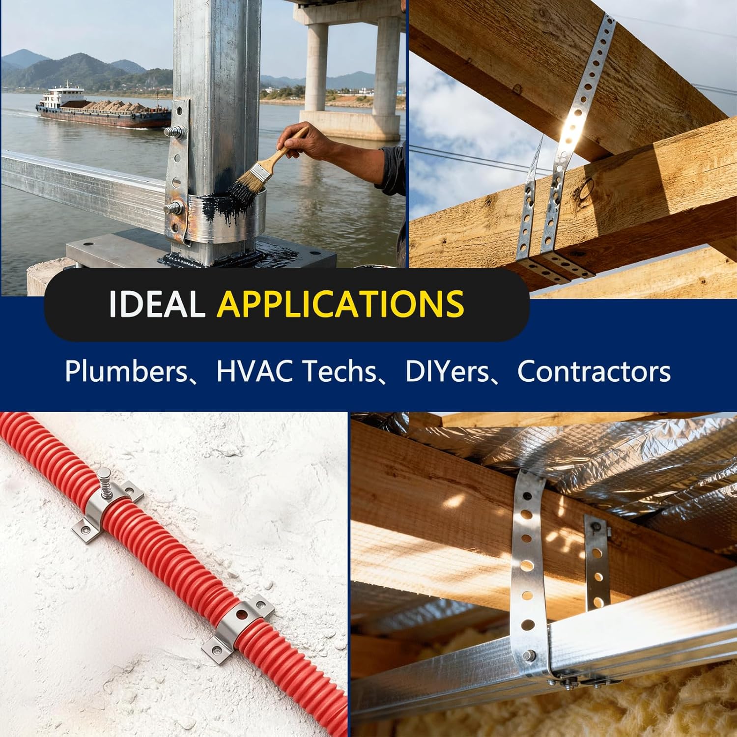 2 Pack Galvanized Metal Pipe Strap 3/4-Inch x 100ft Heavy Duty, 24 Gauge Silver Powder Coated Steel Strapping with 0.19" & 0.25" Holes for Pipe Support Hanging, Plumbing, HVAC, Duct Work, DIY Length