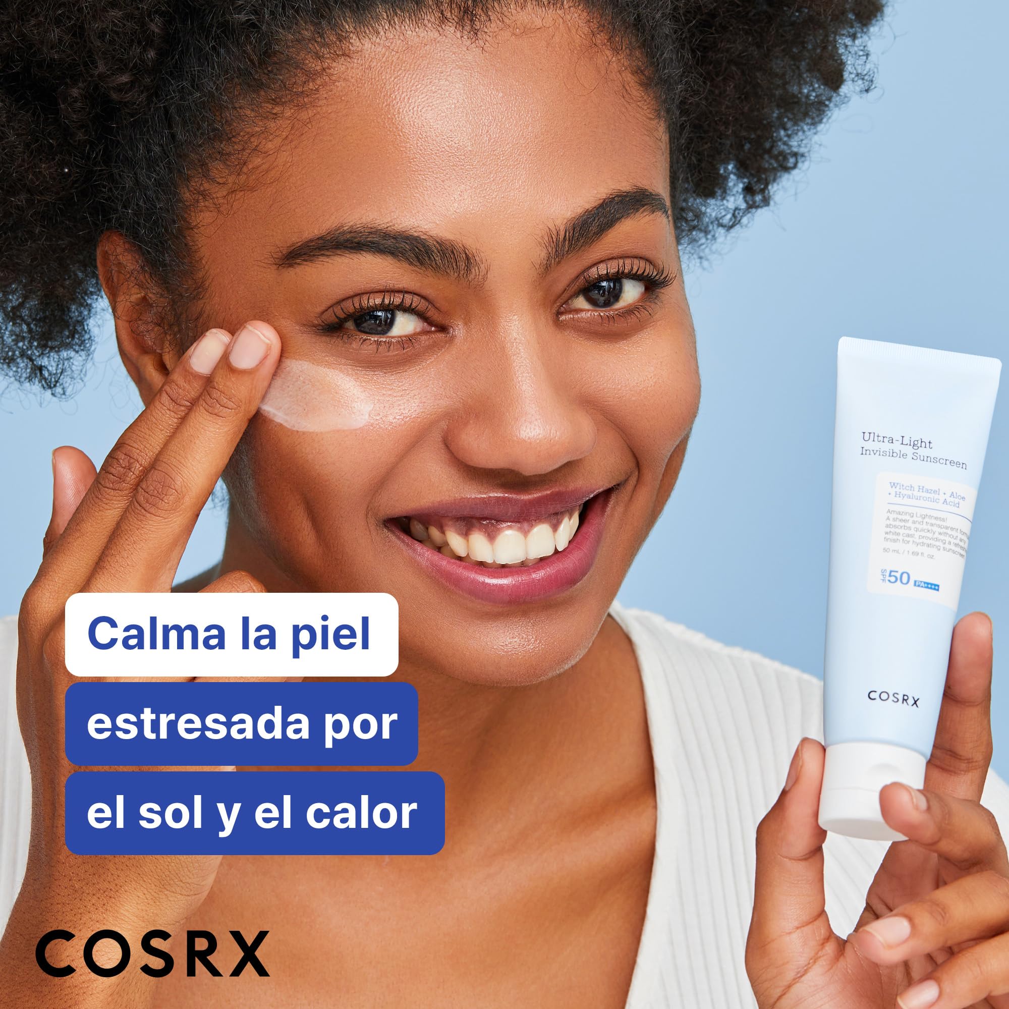 COSRX Ultra-Light Invisible Sunscreen | SPF50 PA++++, Sin Efecto Blanco, Ligero y de Absorción Rápida, Protección UV, Protector Solar Hidratante para la Piel Dañada por el Sol y Seca