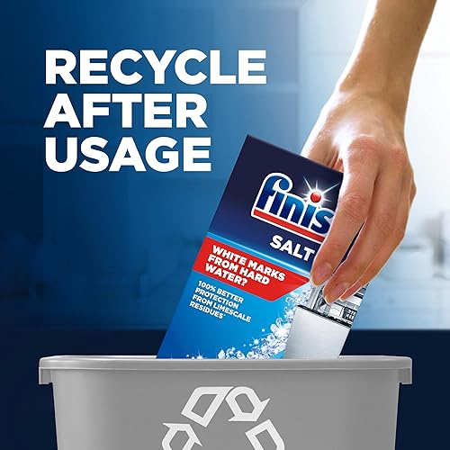 Miniatura 6 de Finish, Sal para lavavajillas, 8.8 lbs, evita residuos de cal y blanco, eficaz contra agua dura, para platos más limpios y brillantes frente a