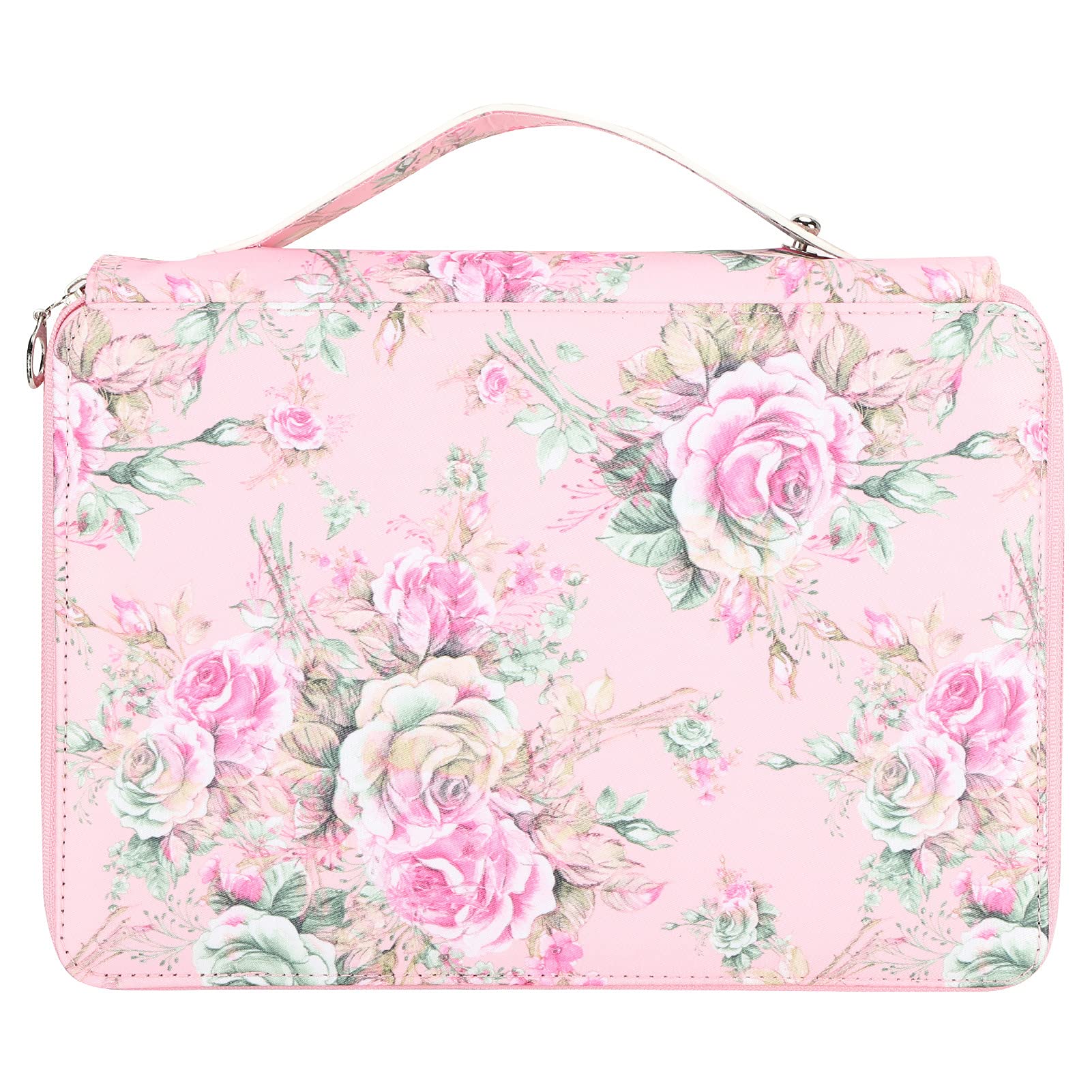 Trousse à crayons rose 200 emplacements avec 4 compartiments zippés