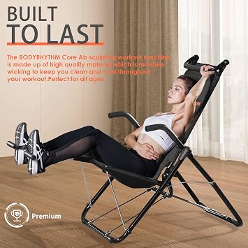 BODYRHYTHM Core & Ab Lounge Workout Chair, an Fitness System for Muscle Activating Workout and Inversion Therapy for Back Relief to Burn Calories and Work Muscles Simultaneously