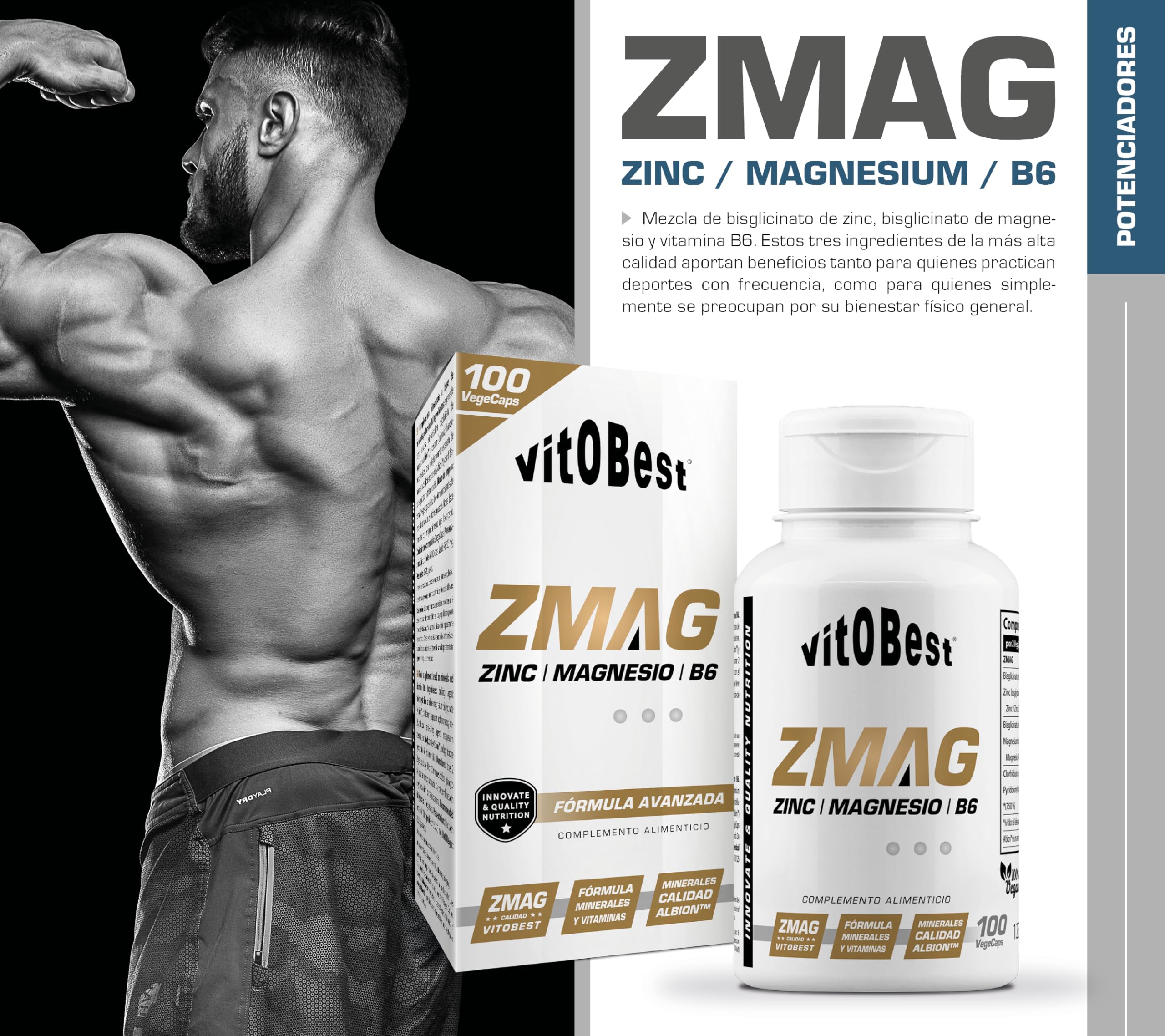 Vit.O.Best Zma 100 Caps 100 Capsulas 400 g