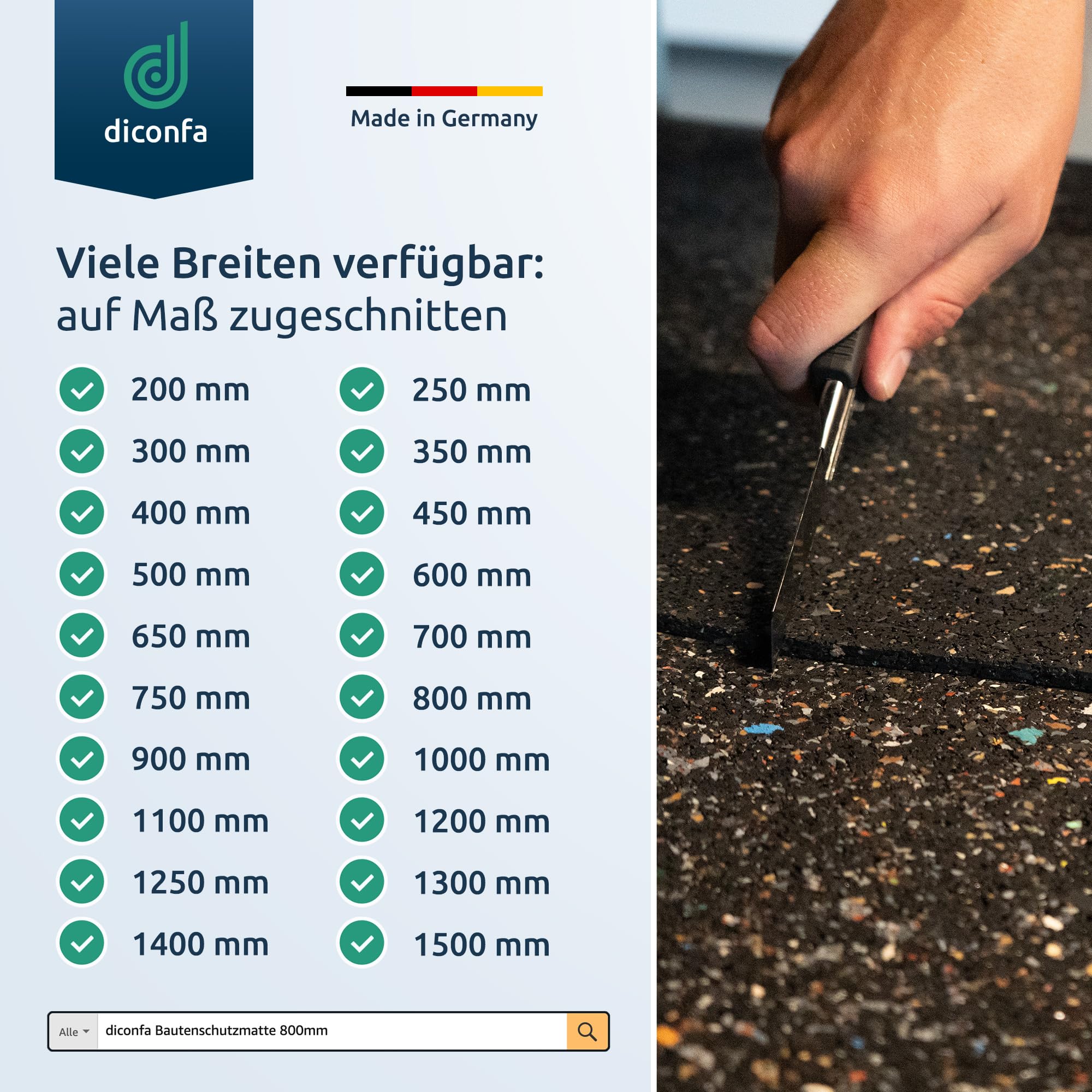 diconfa Gebouwbeschermingsmat breedte 500mm 50cm 0,5m - dikte: 3mm tot 20mm - Lengte: 0,05m tot 10m - Selectie diconfa Gebouwbeschermingsmat breedte 500mm 50cm 0,5m - dikte: 3mm tot 20mm - Lengte: 0,05m tot 10m - Selectie