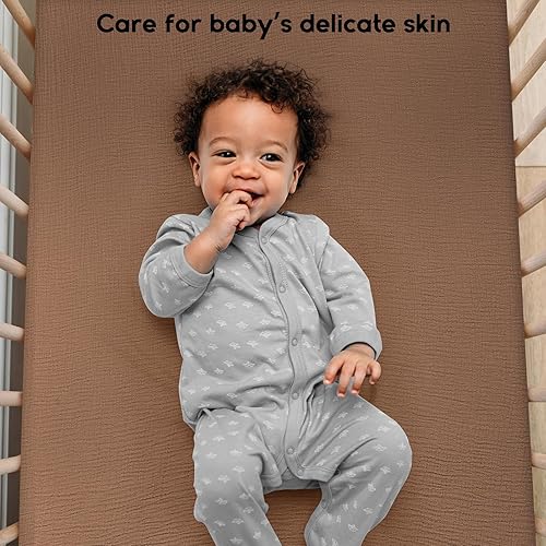 Miniatura 4 de Yoofoss Juego de 2 sábanas de moisés para bebé niña y niño, 32 x 16 pulgadas, juego de 2 sábanas para colchón de moisés rectangular, redondo,