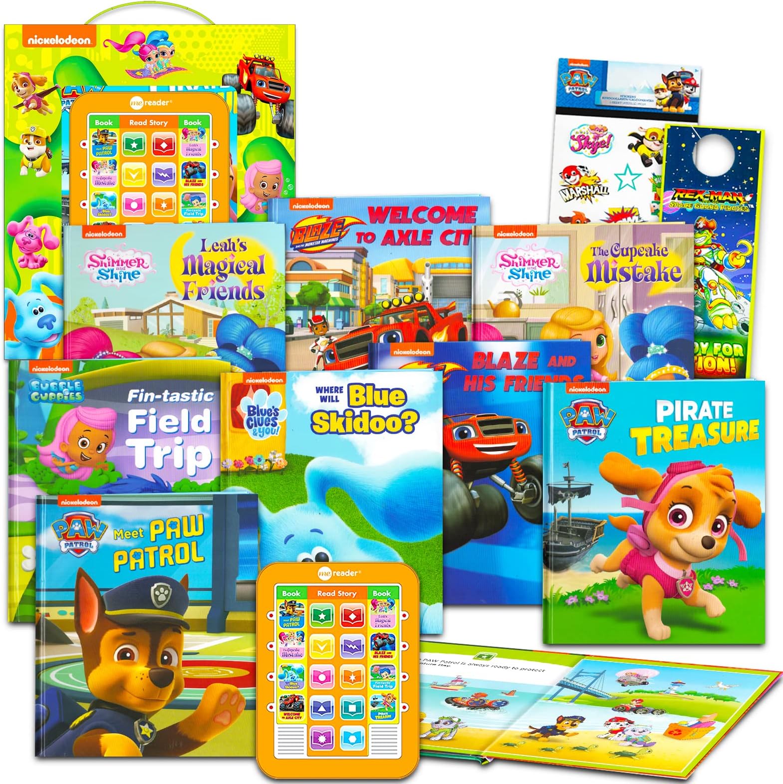 Paw Patrol Me Reader Electronic Reader 8 Book Bundle ~ Nickelodeon Books for Toddlers, Kids Featuring Paw Patrol, Blue's Clues, Blaze, and More with Stickers | Paw Patrol Learning Toys