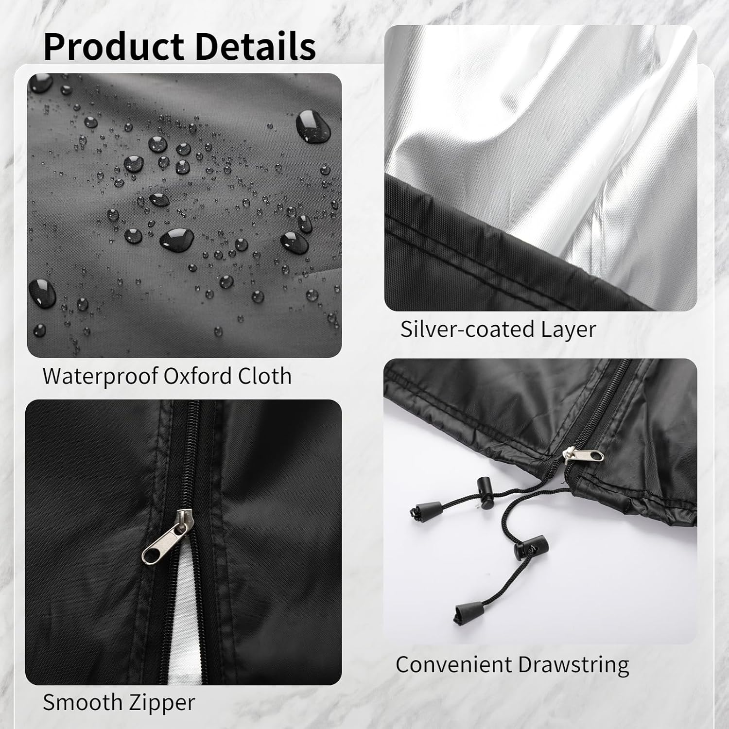 600D 7-11Ft Patio Unbrella Cover Kit, Marine Grade Waterproof Outdoor Cover w/ Open Rod & Storage Bag, Black Parasol Cover Unbrella Cover Patio Cover