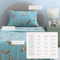 Vista 36 de Great Bay Home Christmas Flannel Sheet Set Full Size - 100% Turkish Cotton, Double-Brushed, Winter Bed Sheets - Ultra-Soft, Cozy, 4-Piece Holiday