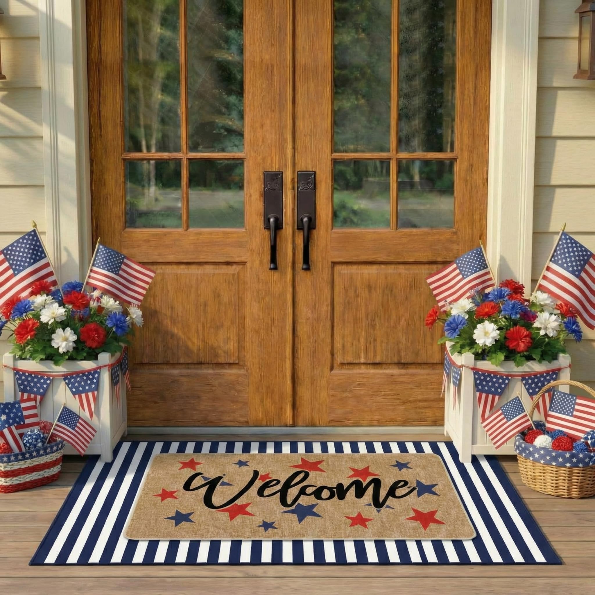 Amazon.com: Tinideya 2 Pcs 4th of July Door Mat Outdoor Patriotic