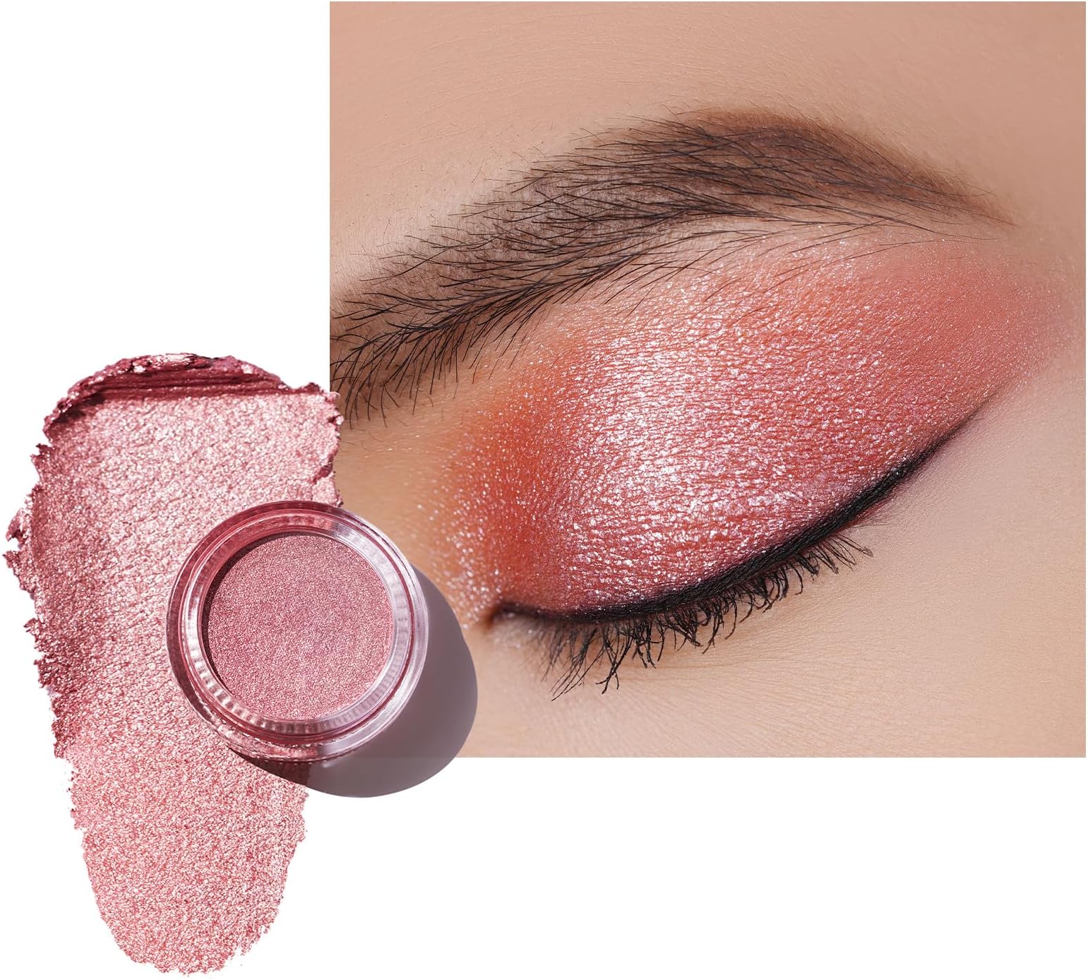 Oulac Glitter Eyeshadow Metallic Finish - High Impact Pink Eyeshadow with Waterproof Formula | Up to 12 Hours Wear | Creates Eye-Catching Eye Make-up, Vegan, 06g, (18) Pink Energy
