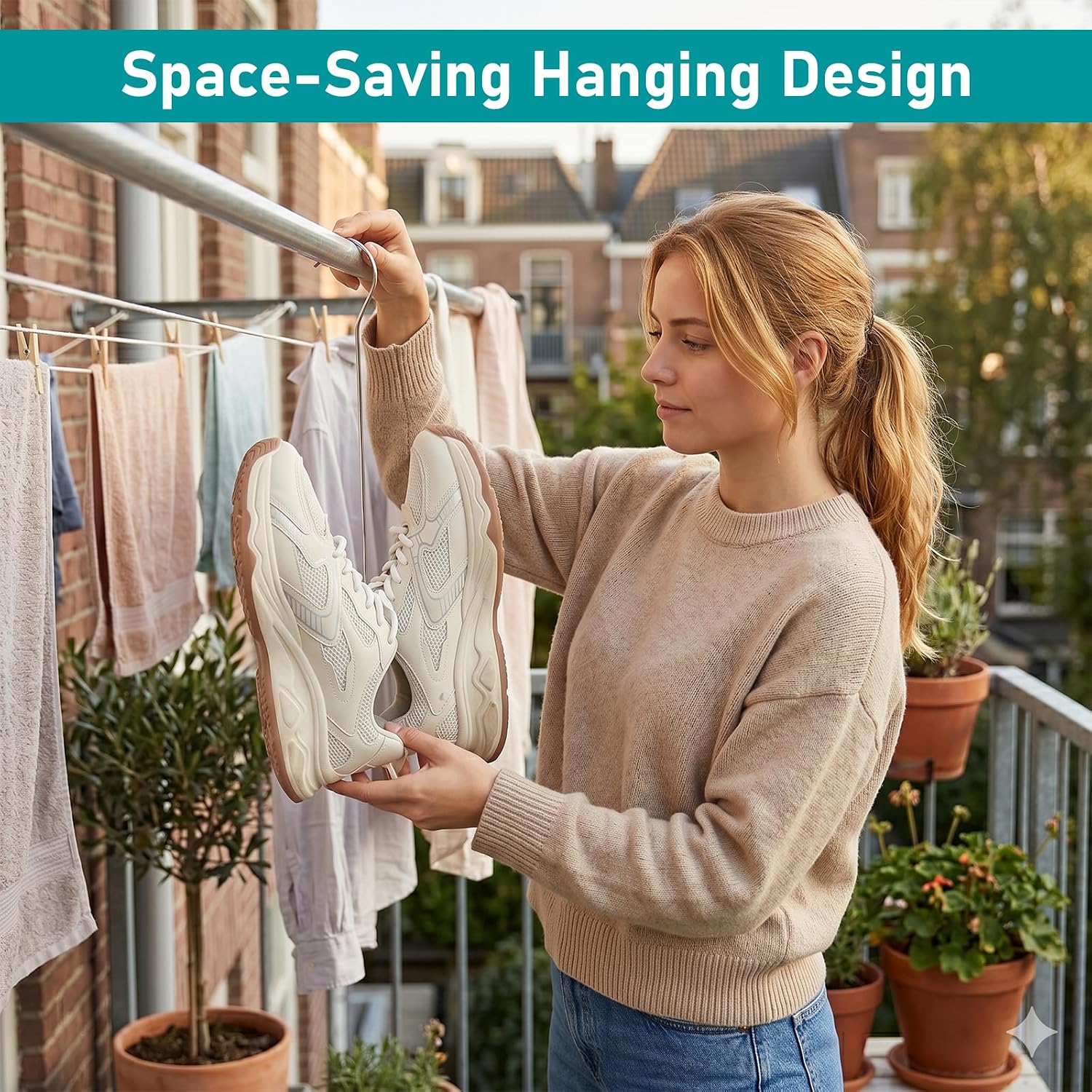 3 Pack Shoe Hanger Double Hook Design Drying Shelf Shoe Display Hook Stainless Steel Drying Rack Storage Organizer Space-Saving Sneaker Dryer for Fast Air Drying-Closet Organizing