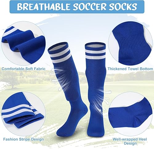Miniatura 4 de Toulite 4 pares de espinilleras de fútbol, 4 pares de calcetines de fútbol para niños, equipo de protección de pantorrillas, equipo de fútbol para