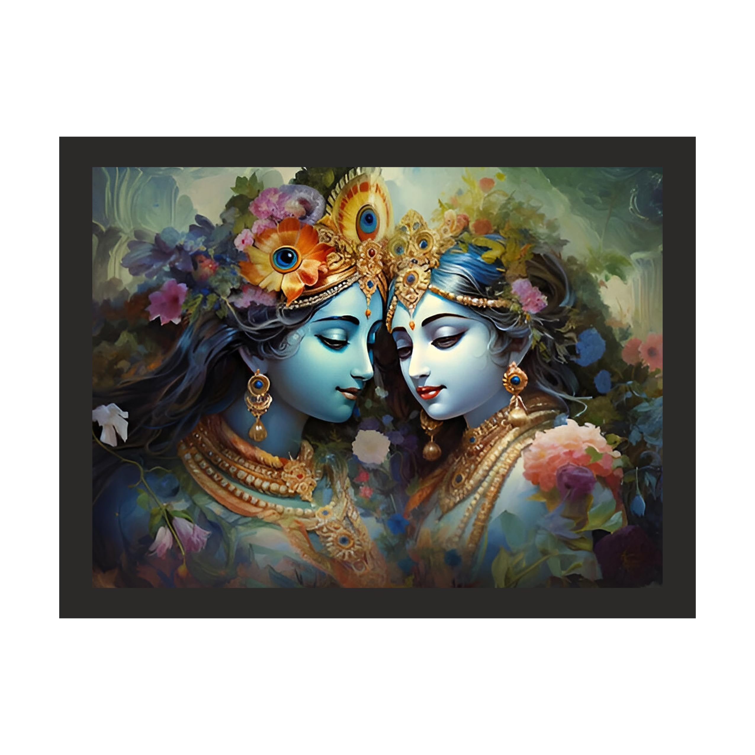 Serene Radha Krishna Art - 12x9