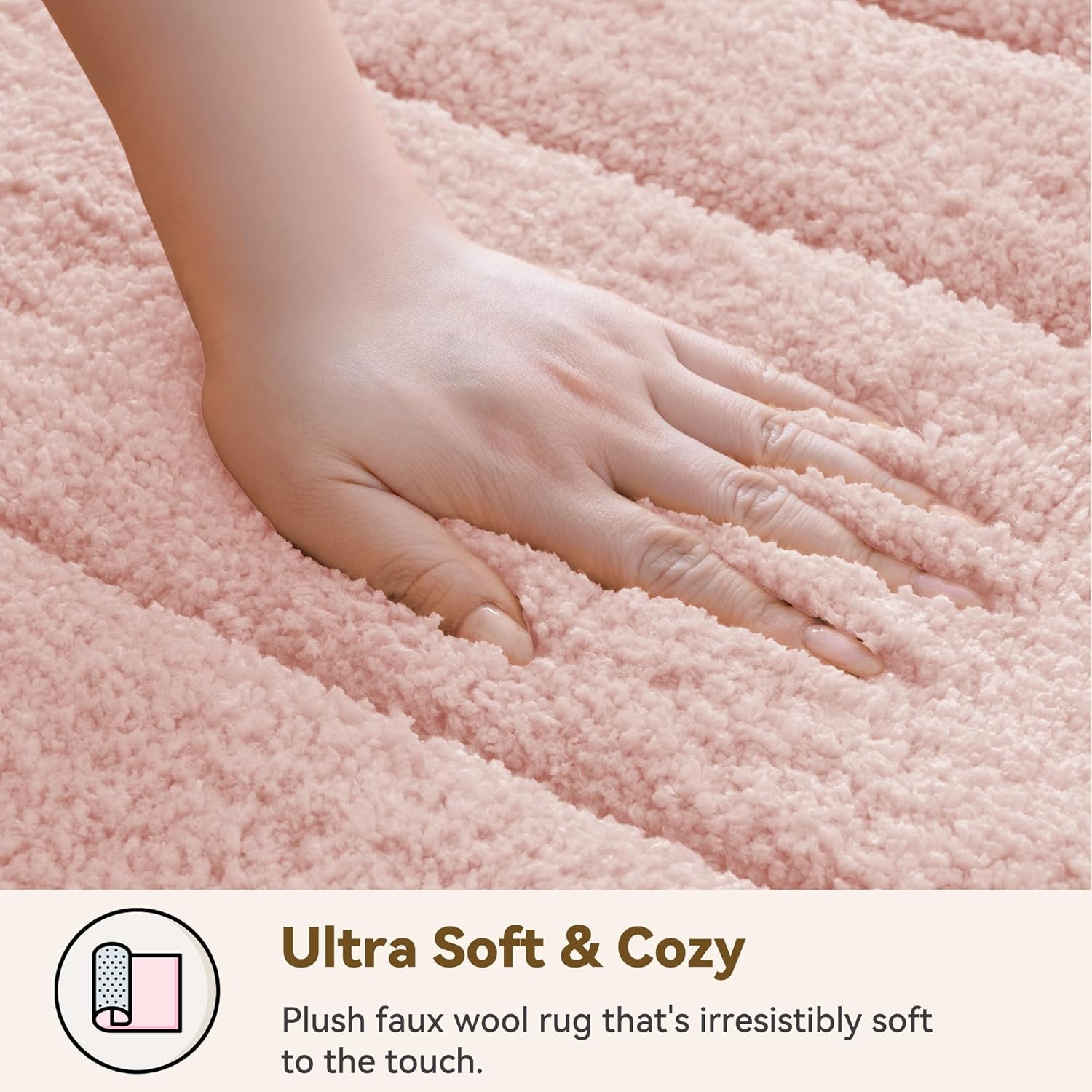 GRANNY SAYS Pink Bathroom Rugs Non Slip Washable, 16x 24, Soft Bath Mats for Bath, Microfiber Shag Rug, Absorbent Bath Floor Mat, Small Bathroom Rug for Shower, Tub, Bedroom - Image 5