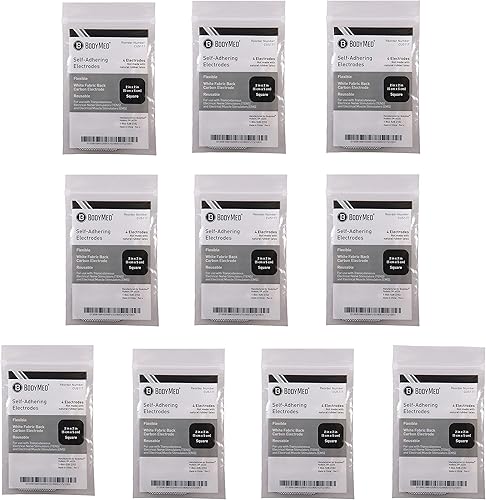 BodyMed TENSEMS Unit 4 almohadillas de electrodos  Cuatro electrodos cuadrados de 2 x 2 pulgadas en diez paquetes  Reutilizables y autoadhesivas