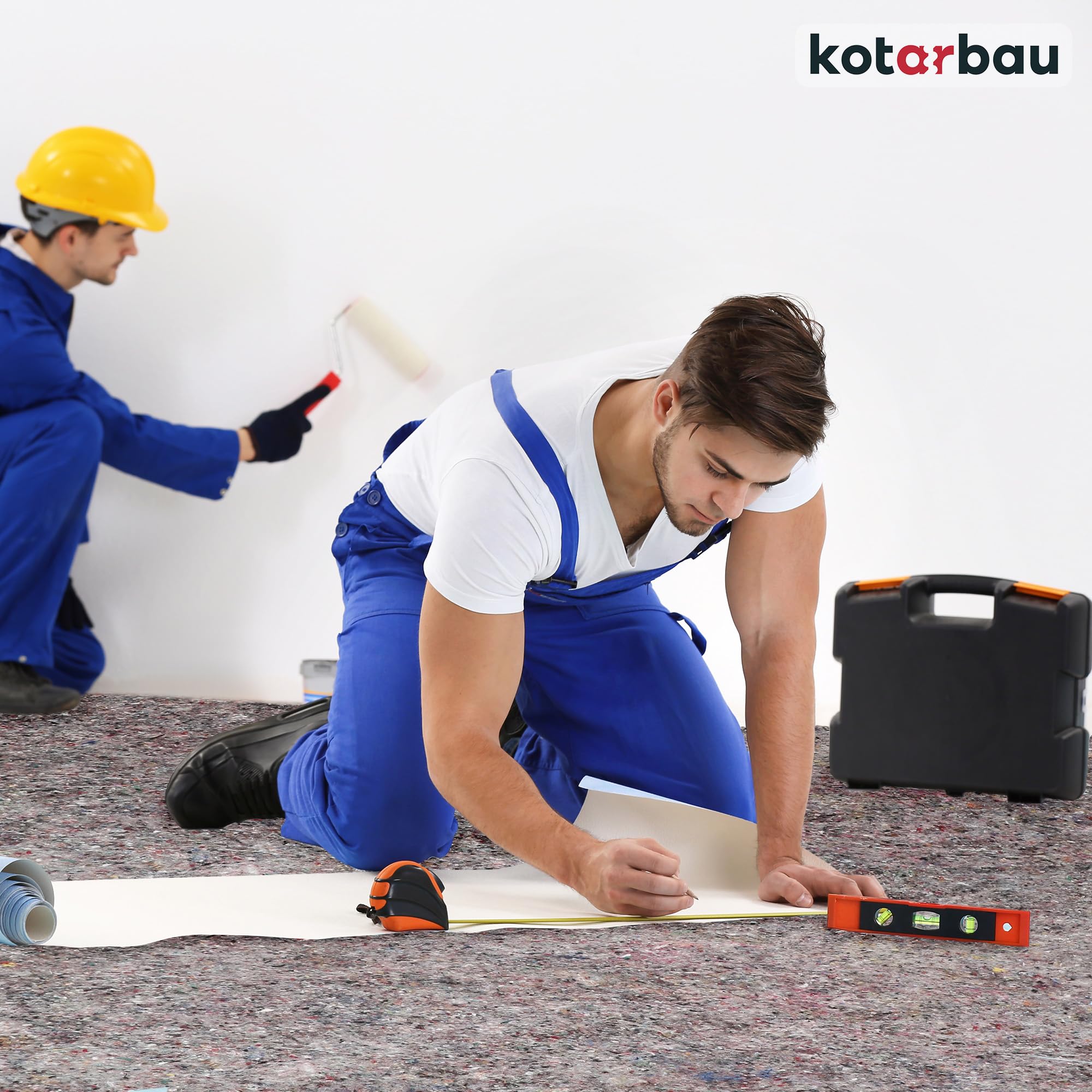 KOTARBAU® Malervlies 1 x 50 m Abdeckfolie Maler 220gr/m2 Abdeckvlies mit Durchsickerungsschutz HDPE Filzrolle Malerzubehör Abdeckflies Rolle