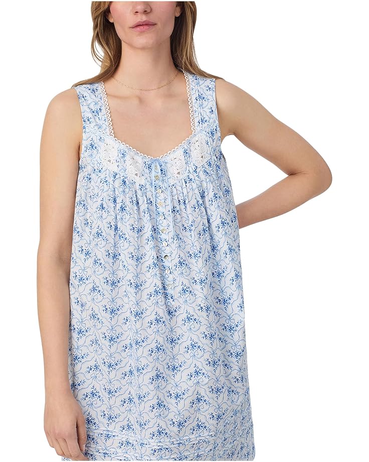 Eileen West Cotton Woven Lawn Sleeveless Short Chemise - #3 of 3