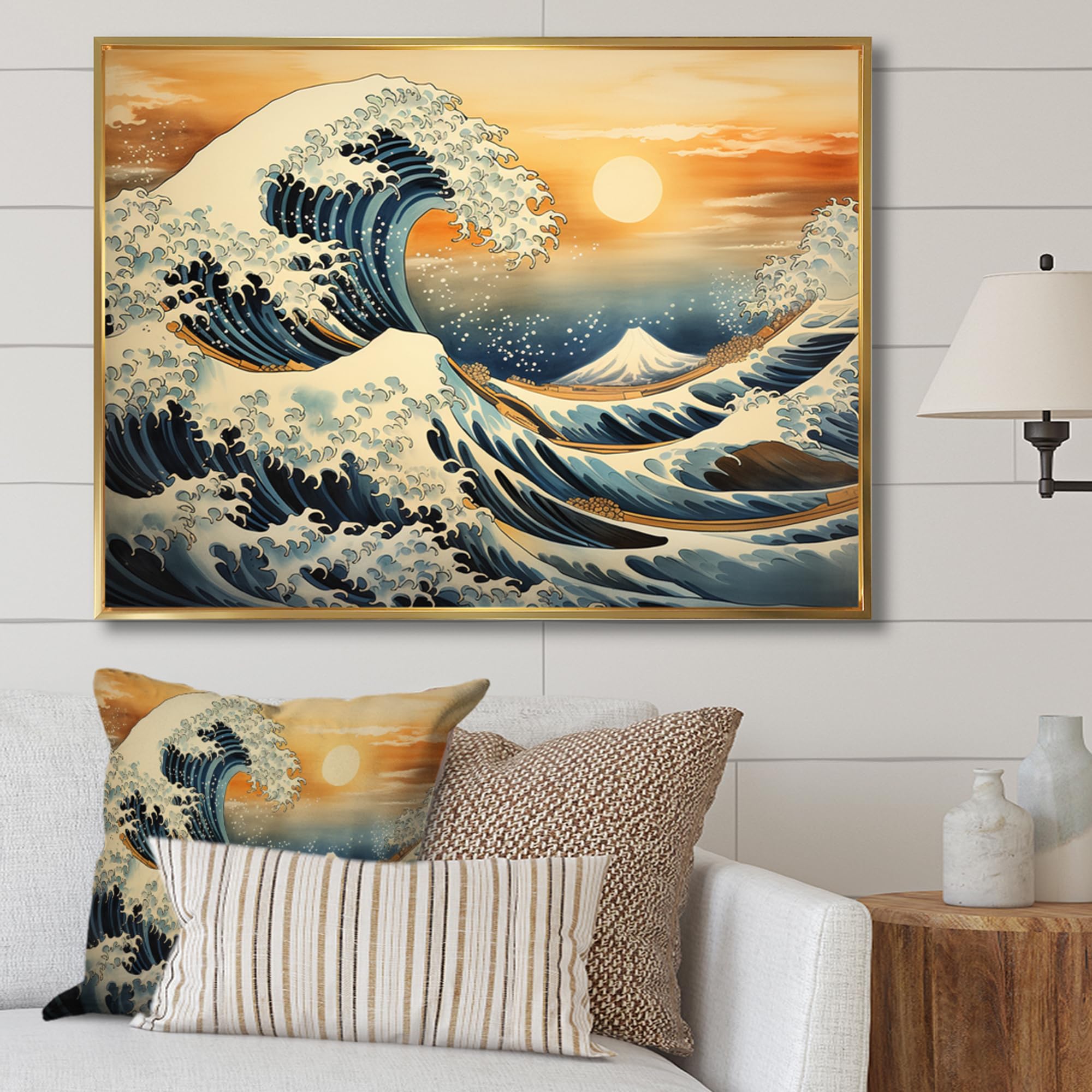 立体的コラージュアート 金色フレーム Amazon.com: Japan Art framed wall Art, The Gold Great Wave A