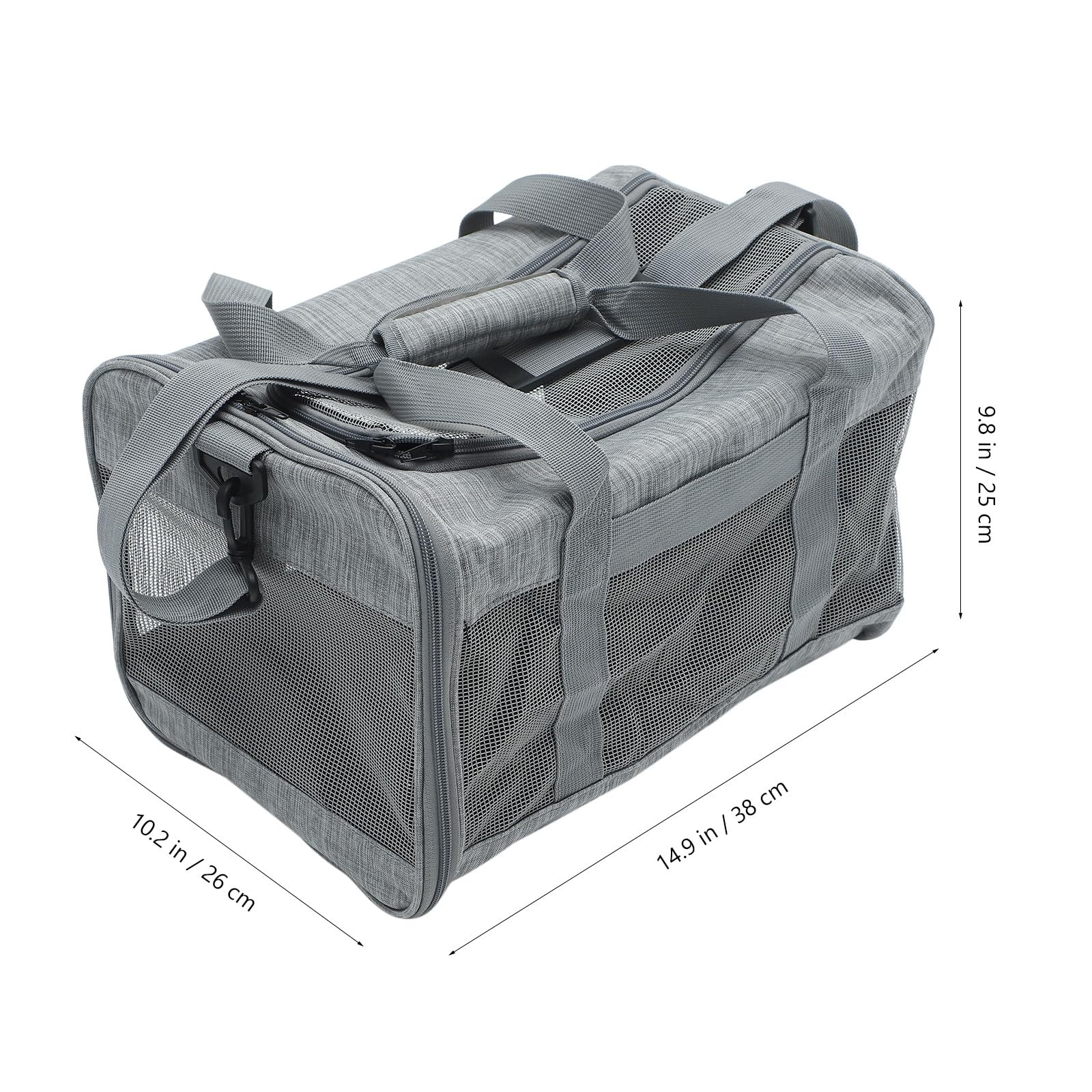Tofficu Pet Carrier Backpack for Cats and Small Dogs, Soft-Sided Breathable Mesh Travel Bag, Foldable Portable Pet Carrier for Outdoor Use, Gray - image 2