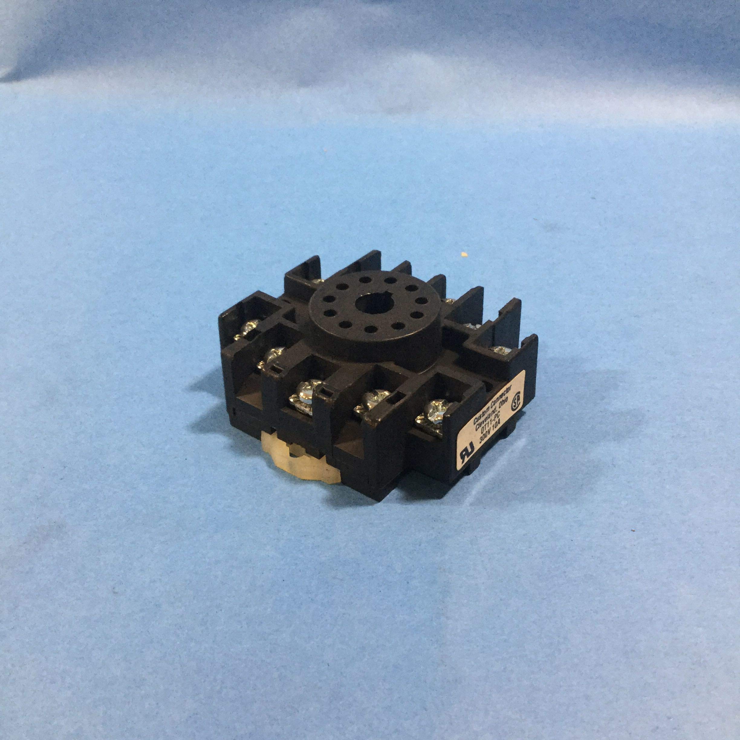 OT11-PC DIN-Rail/Screw Mount, 300 VAC, 11 PIN, OT Series, 10 AMP, 29 W, OCTAL Socket, Relay Socket, Screw Termination