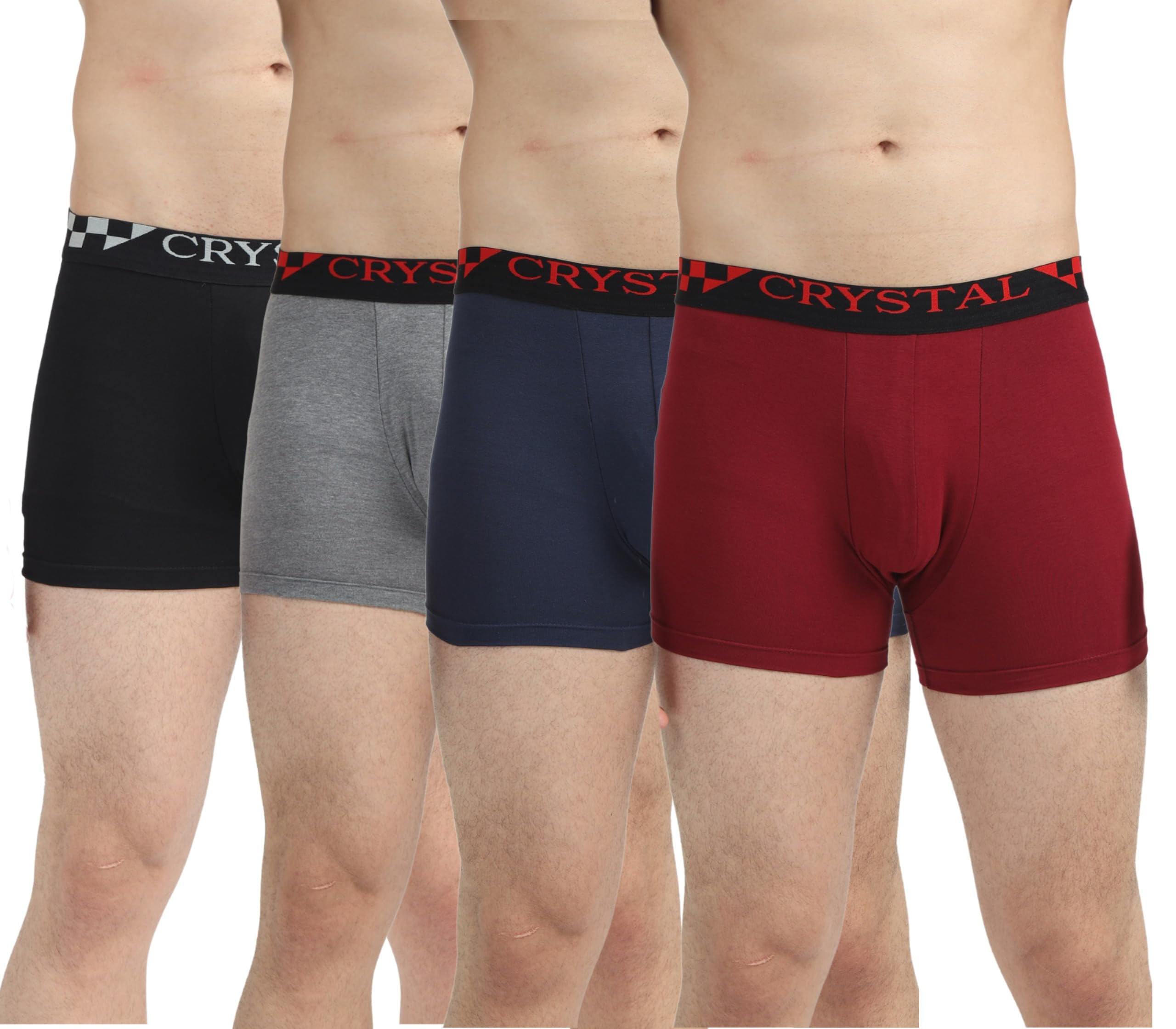 crystal Men's Cotton Elastane Lido Stretch Trunks - Assorted - Multipack-picture-1