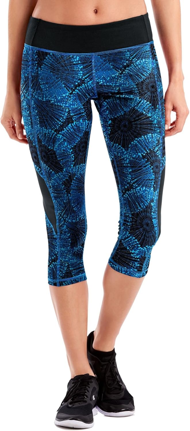 Hanes Women's Sport Performance Capri Legging Medium Hydro Bursts