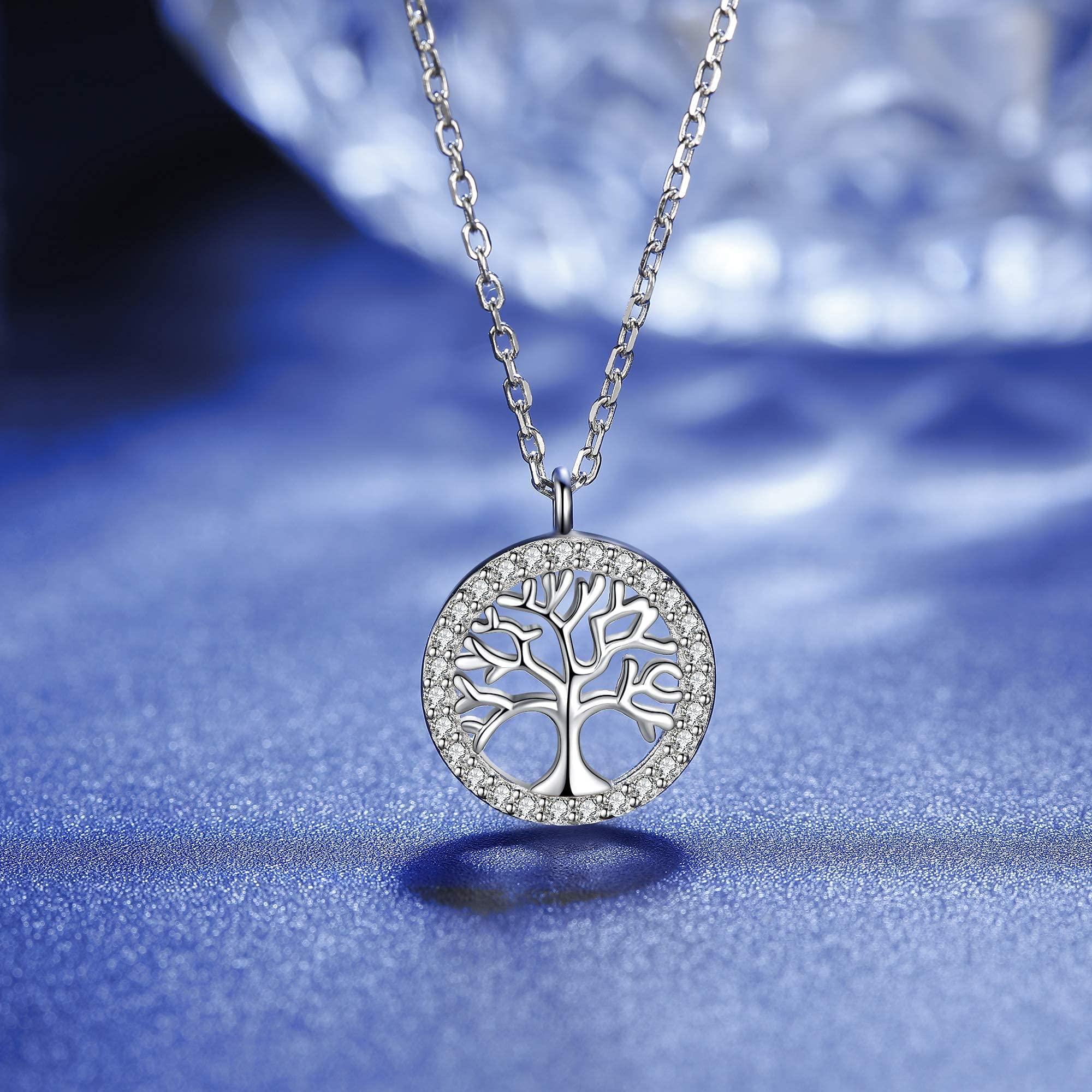 Jrêveinfini Albero della Vita Collana Catenina Bambina Argento 925, Personalizzata Collana Portafortuna Amicizia Mamma e Figlia, Regalo Gioielli Originali Compleanno Bambina
